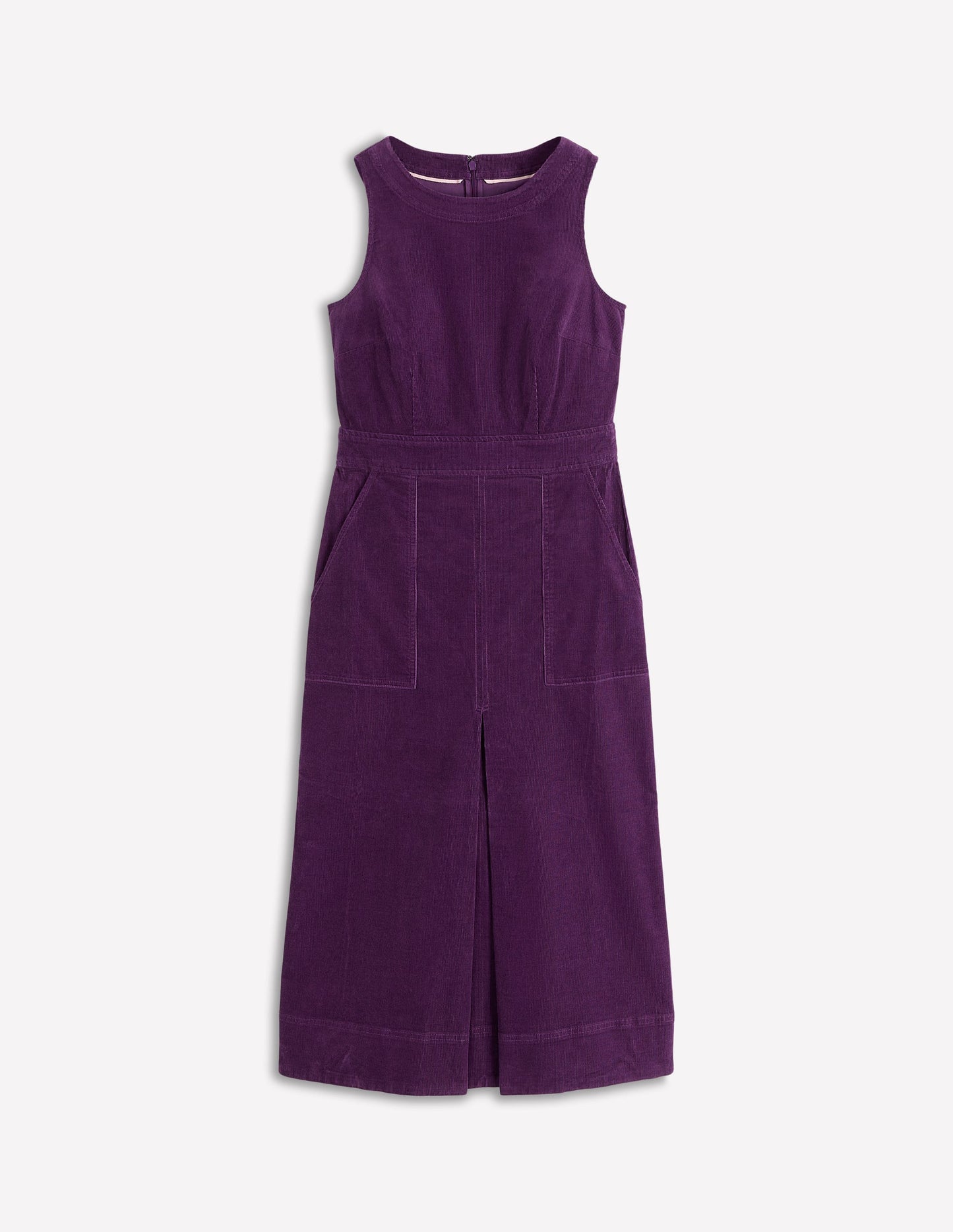 Robe midi Ula à pli creux en velours côtelé-Violet viola