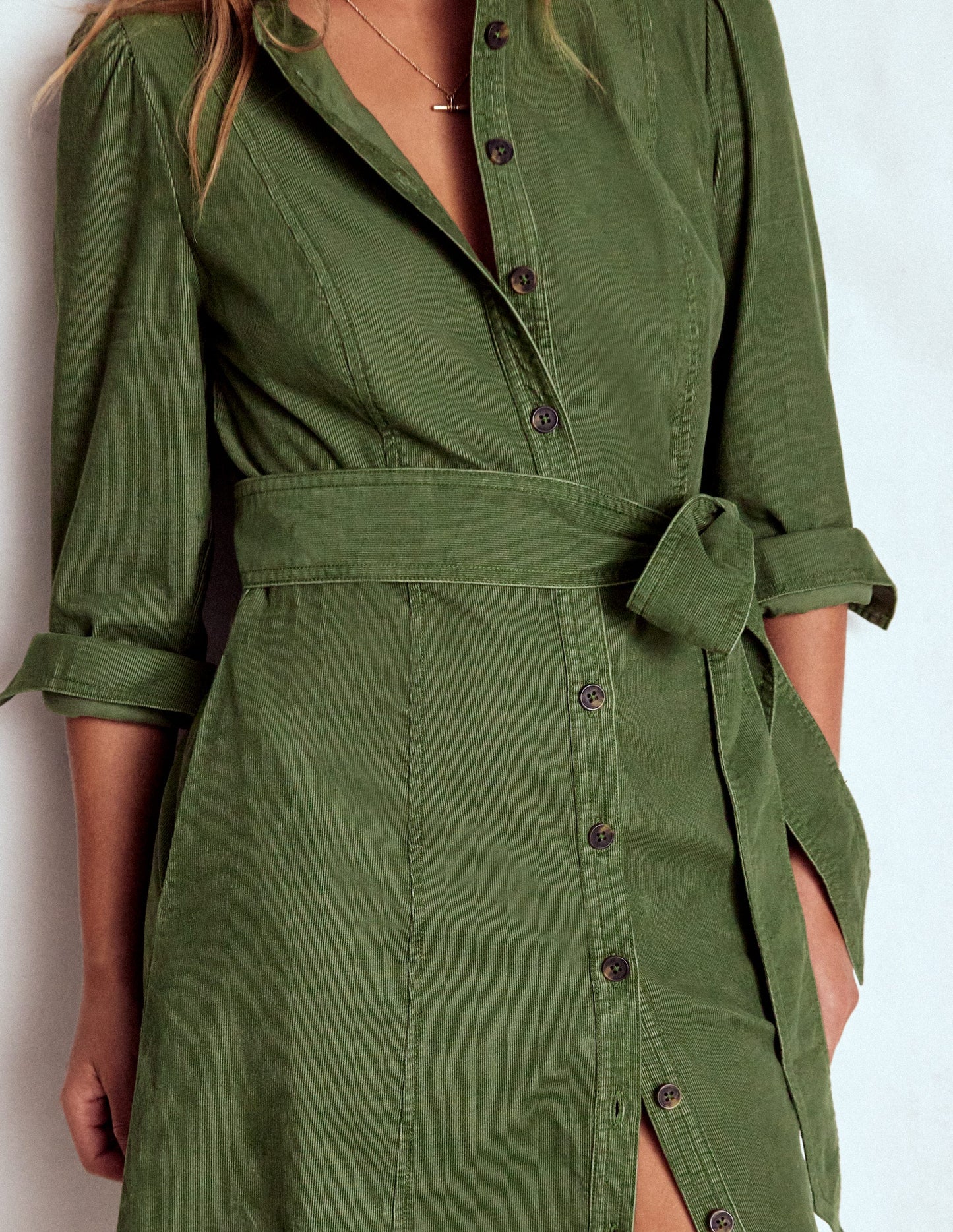 Bre Kurzes Cordkleid-Farn