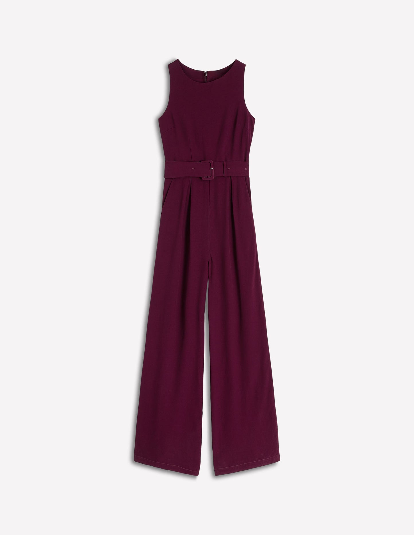 Gwen Jumpsuit mit U-Boot-Ausschnitt-Dunkle Kirsche