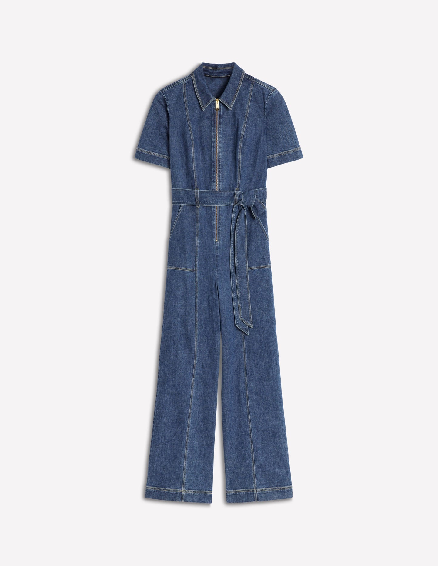 Denim-Jumpsuit mit Reißverschluss-Medium Vintage