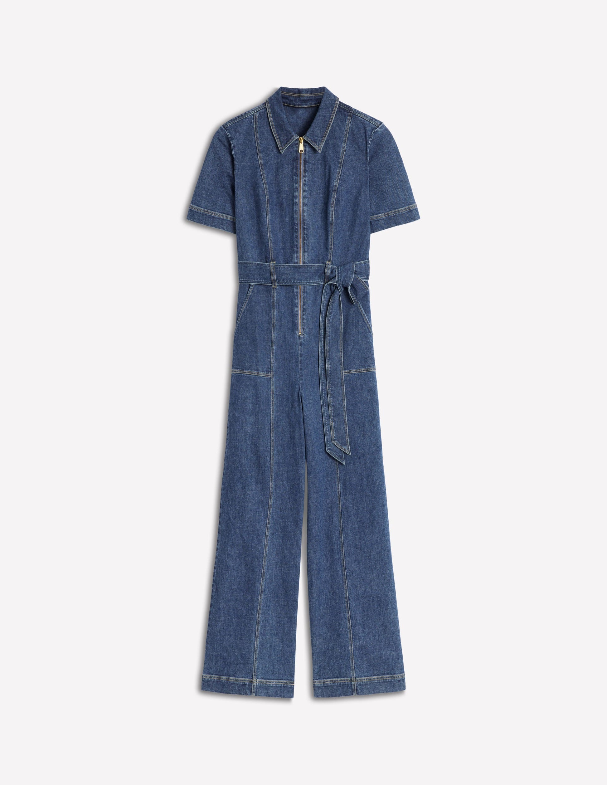 Denim-Jumpsuit mit Reißverschluss-Medium Vintage-5