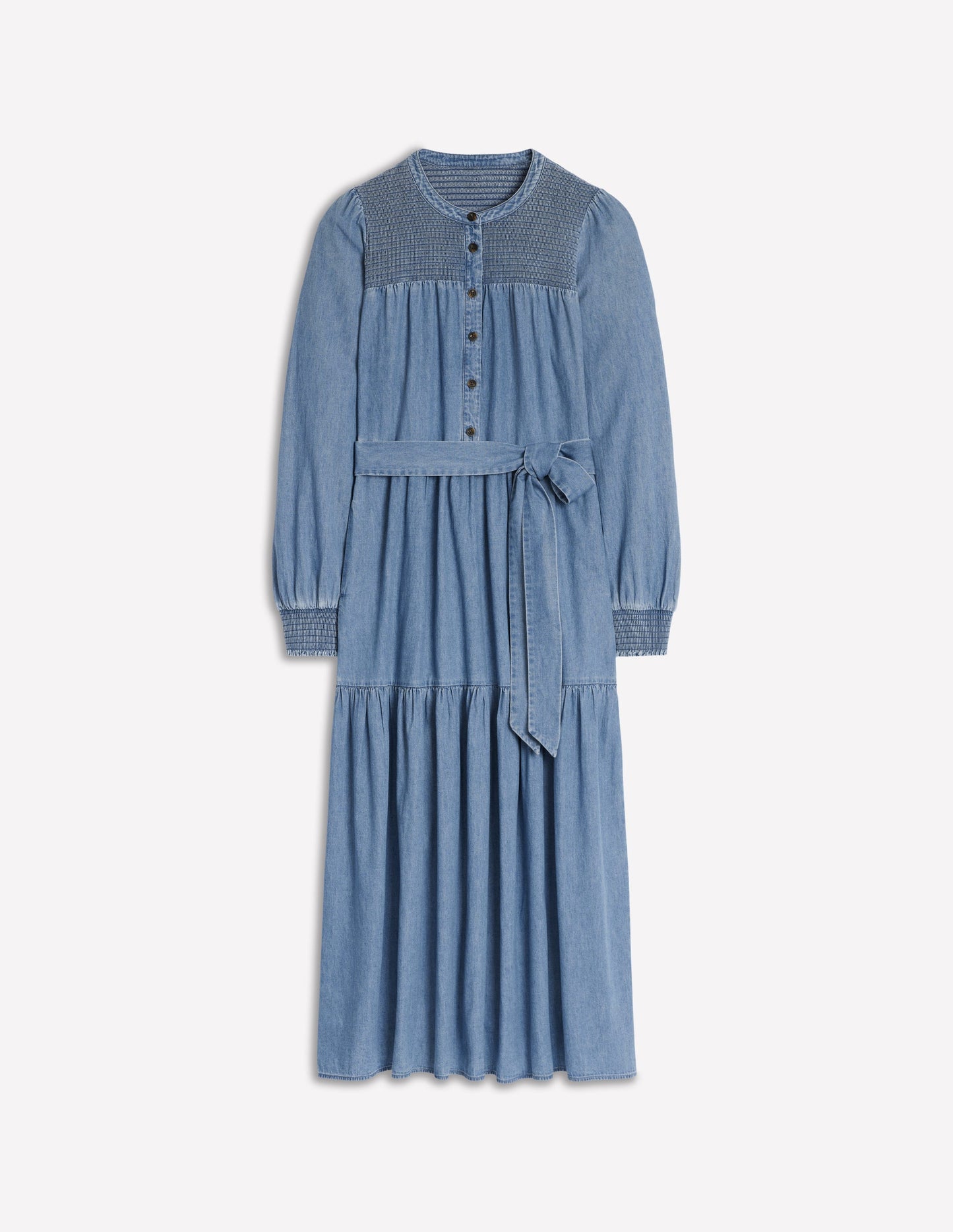 Cecily Denim-Midikleid-Helles Vintageblau
