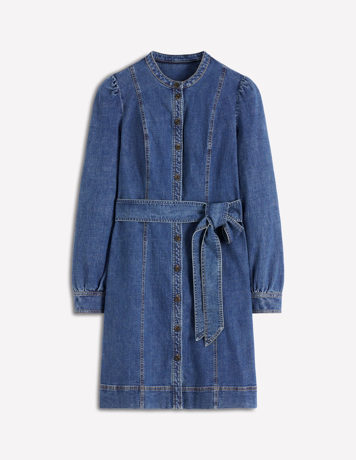 Bre Kurzes Jeanskleid-Mittlere Mischung Denim