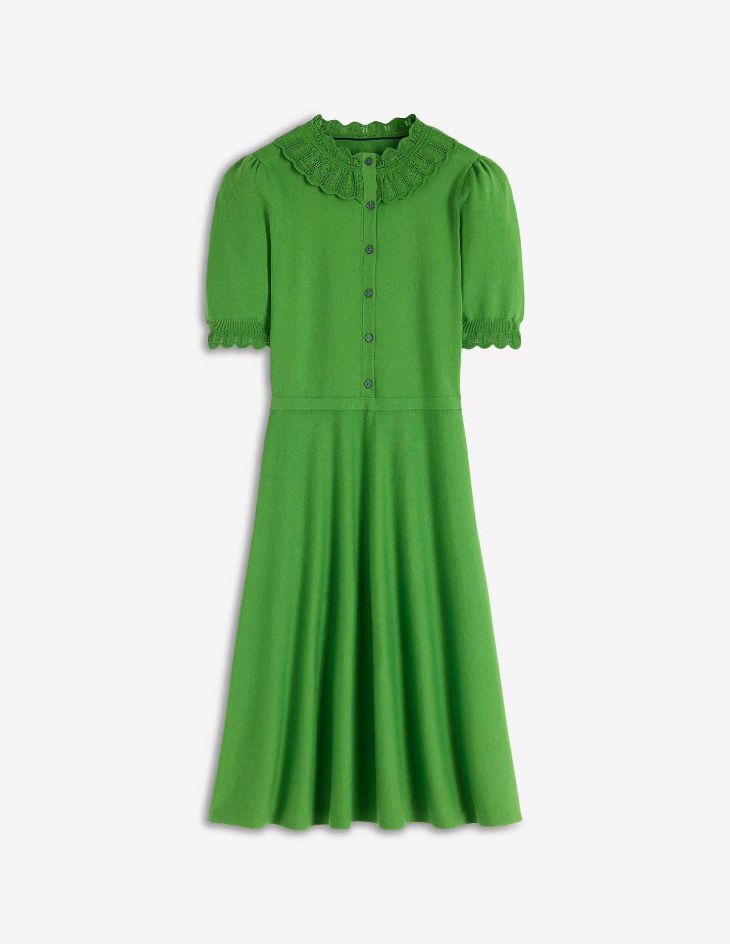 Melina Strickkleid mit Rüschen-Paradiesgrün