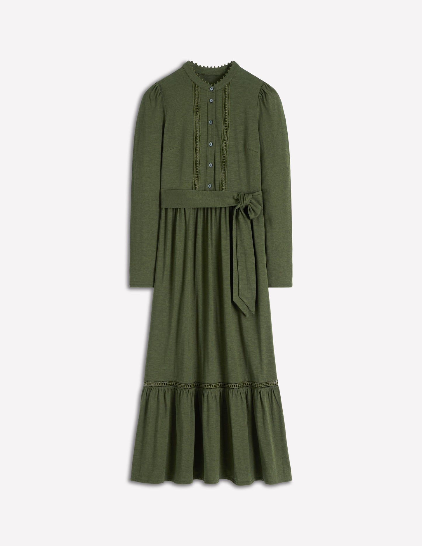 Edwina Jersey-Hemdblusenkleid-Grünkohlblatt