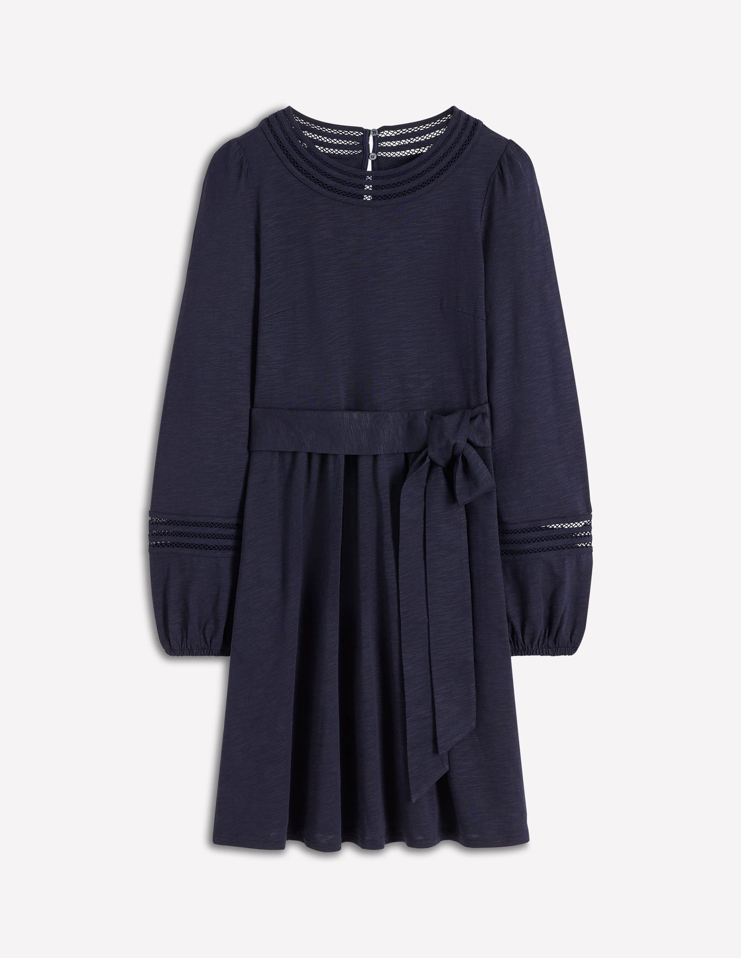 Athina Kurzes Kleid mit Besatz-Marineblau