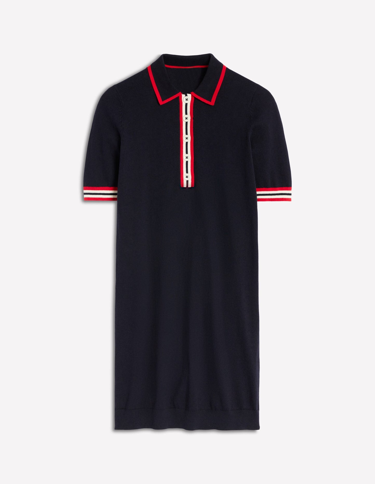 Henley-Kleid mit Kontraststreifen-Marineblau