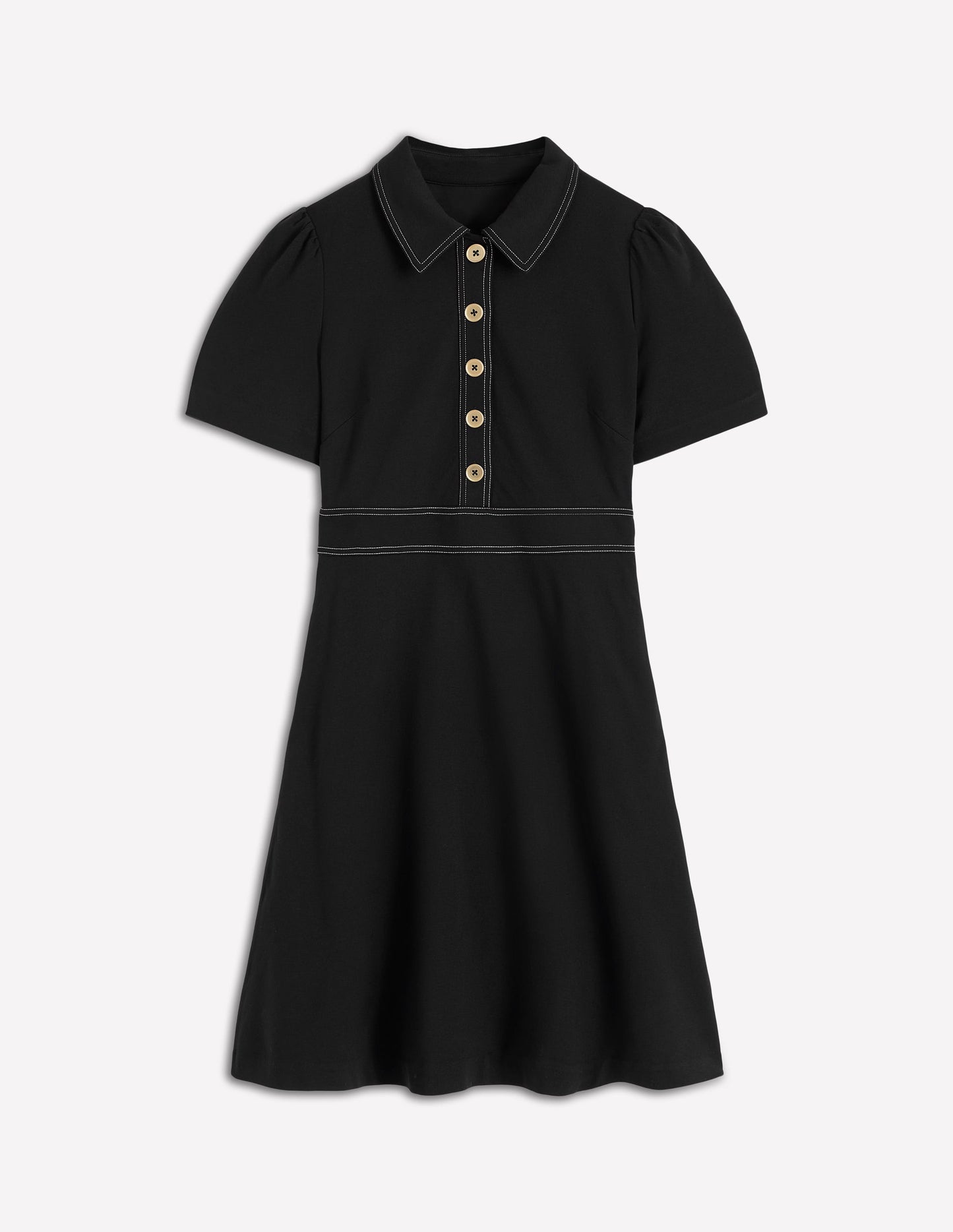 Nicolette Ponte-Hemdblusenkleid-Schwarz