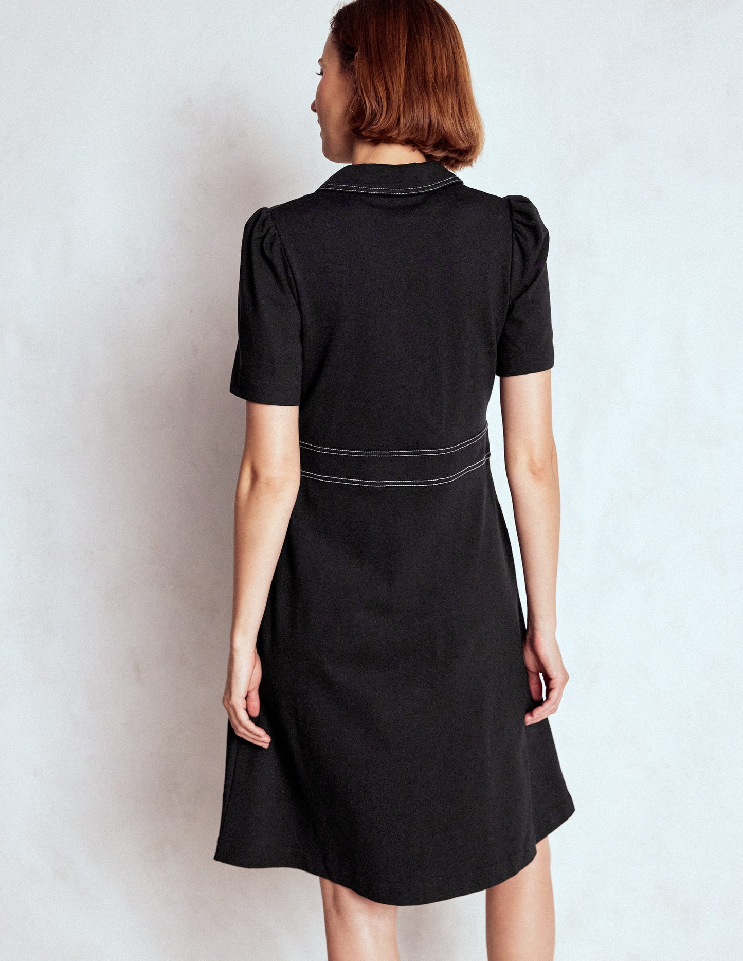 Nicolette Ponte-Hemdblusenkleid-Schwarz