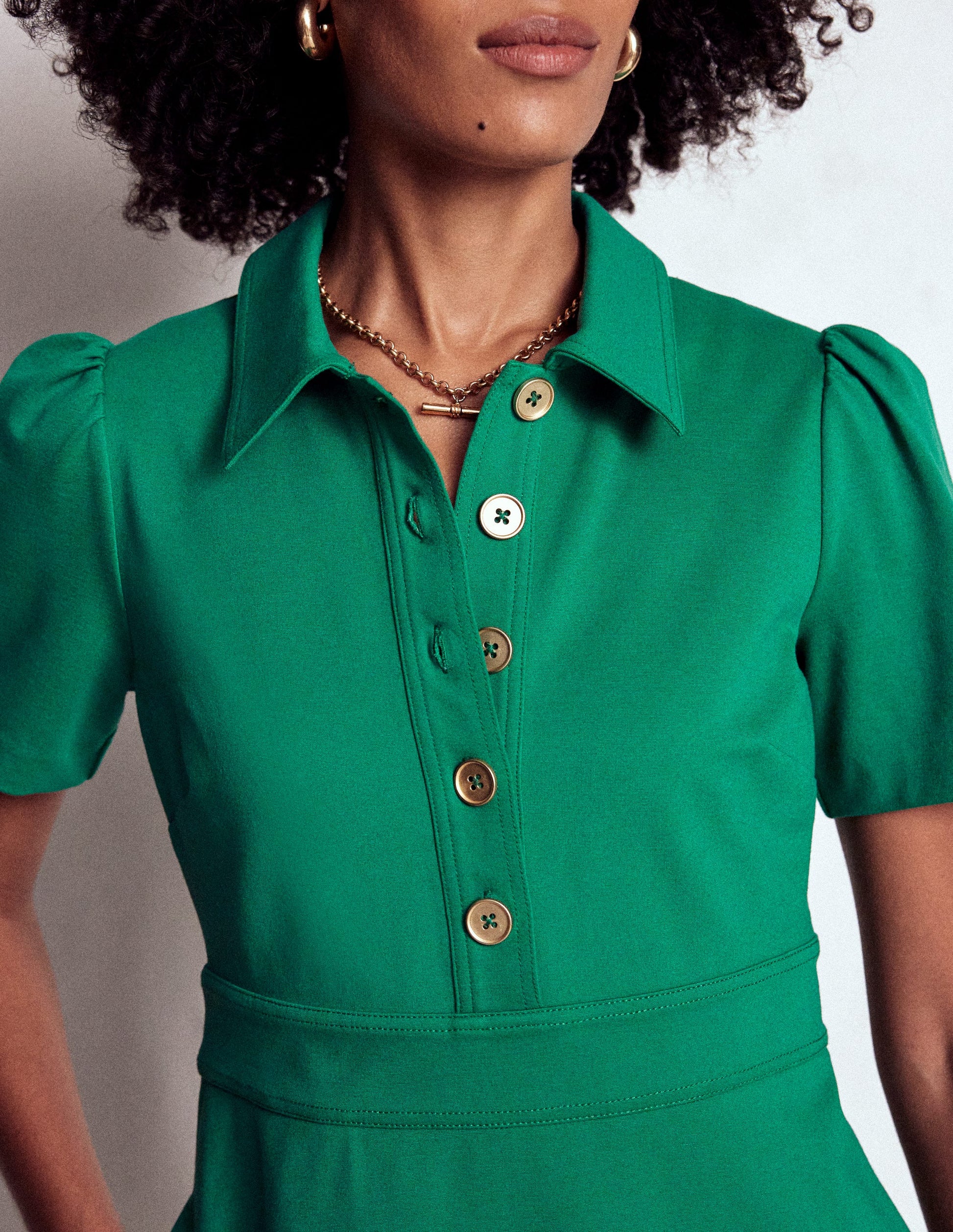 Nicolette Ponte-Hemdblusenkleid-Bär Gras-2