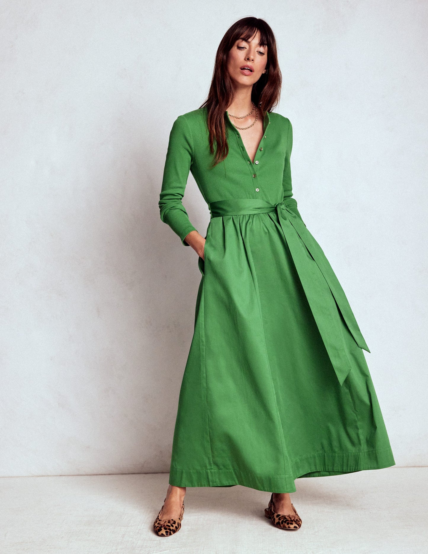 Kleid aus Rippstrick-Mix mit Knopfleiste-Fairway