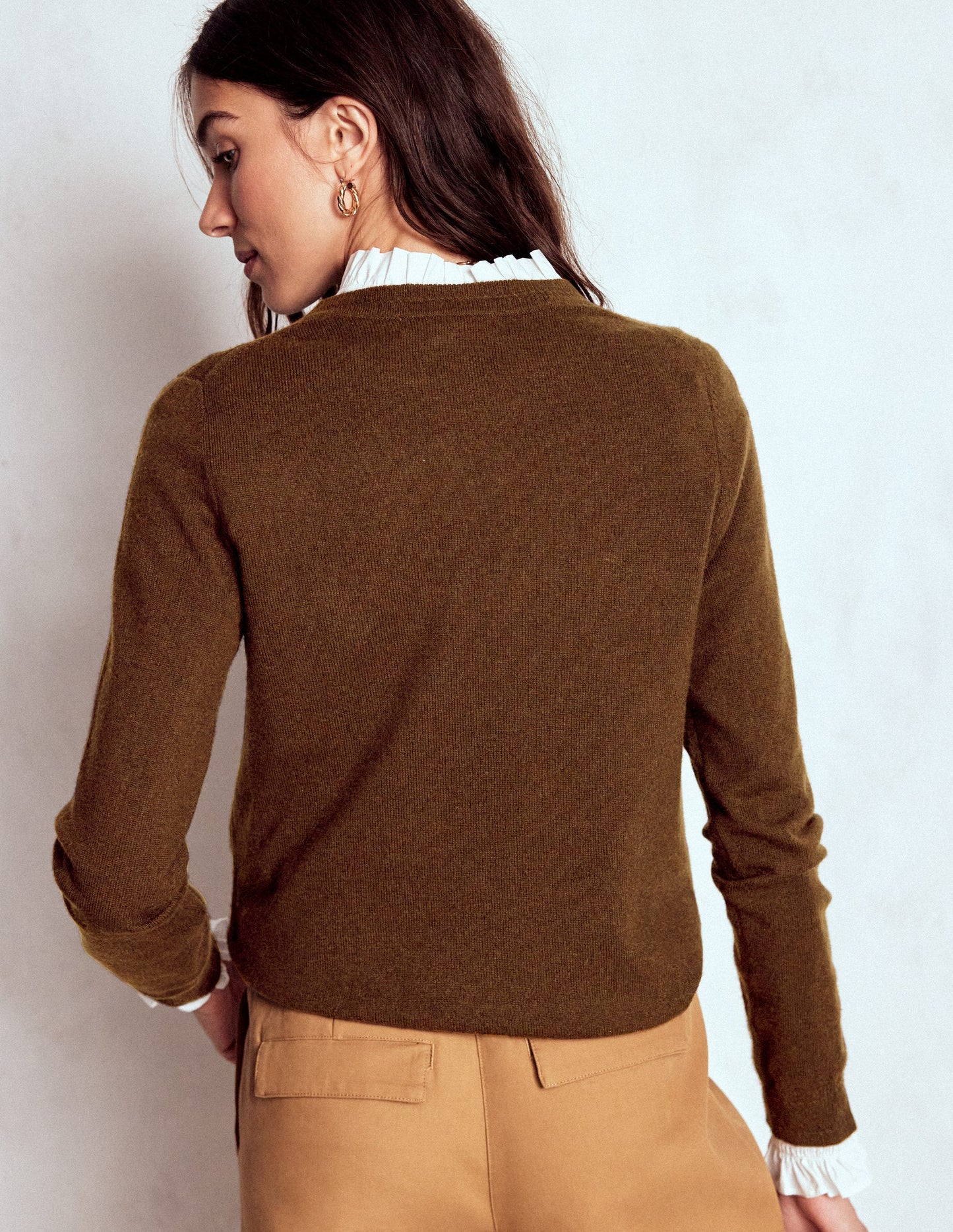 Eva Kaschmirpullover mit Rundhalsausschnitt-Mokka