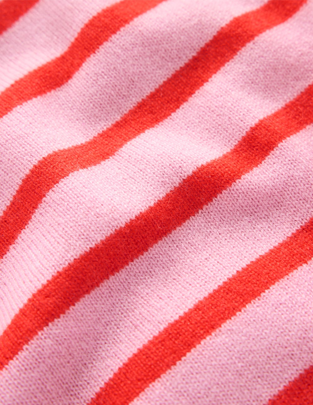 Eva Kaschmirpullover mit Rundhalsausschnitt-Rosa/Orange Streifen