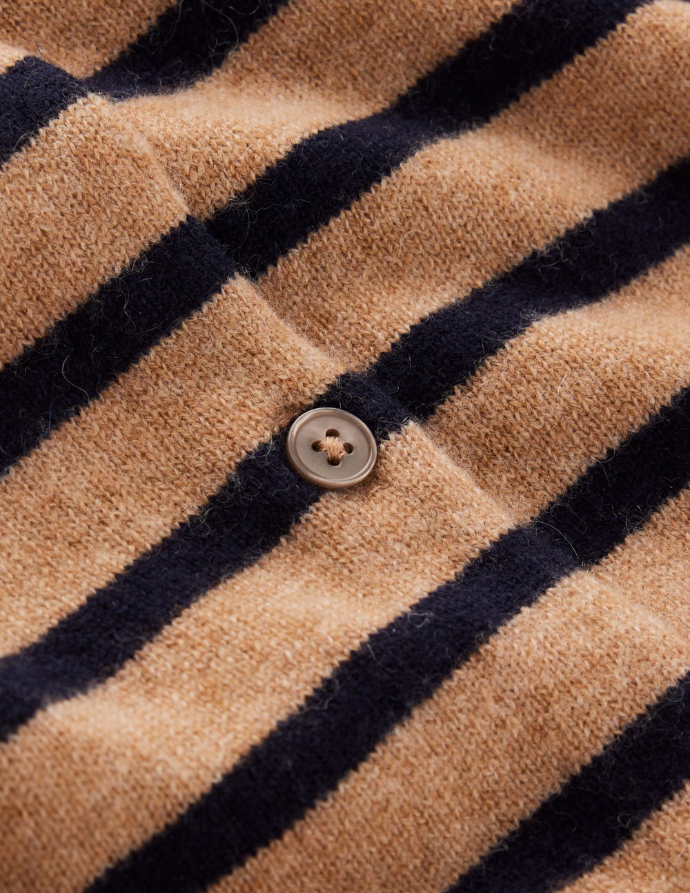 Cardigan Eva en cachemire-Rayé camel chiné/bleu marine