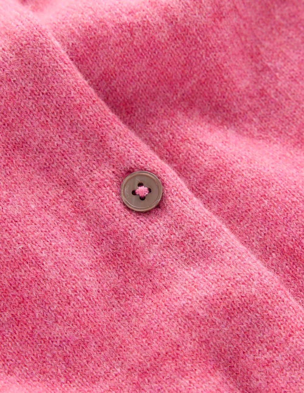 Eva Kaschmir-Strickjacke mit Rundhalsausschnitt-Rosenrosa Melange