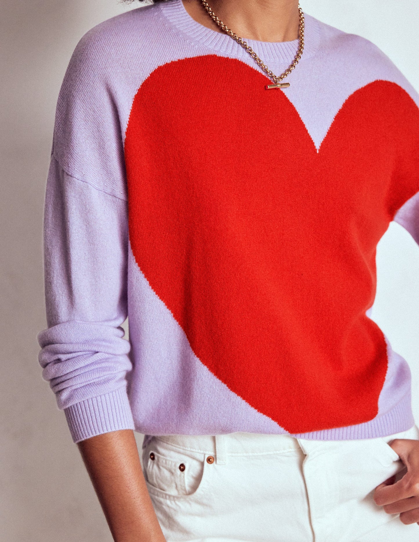 Lydia Kaschmirpullover-Violett Herz