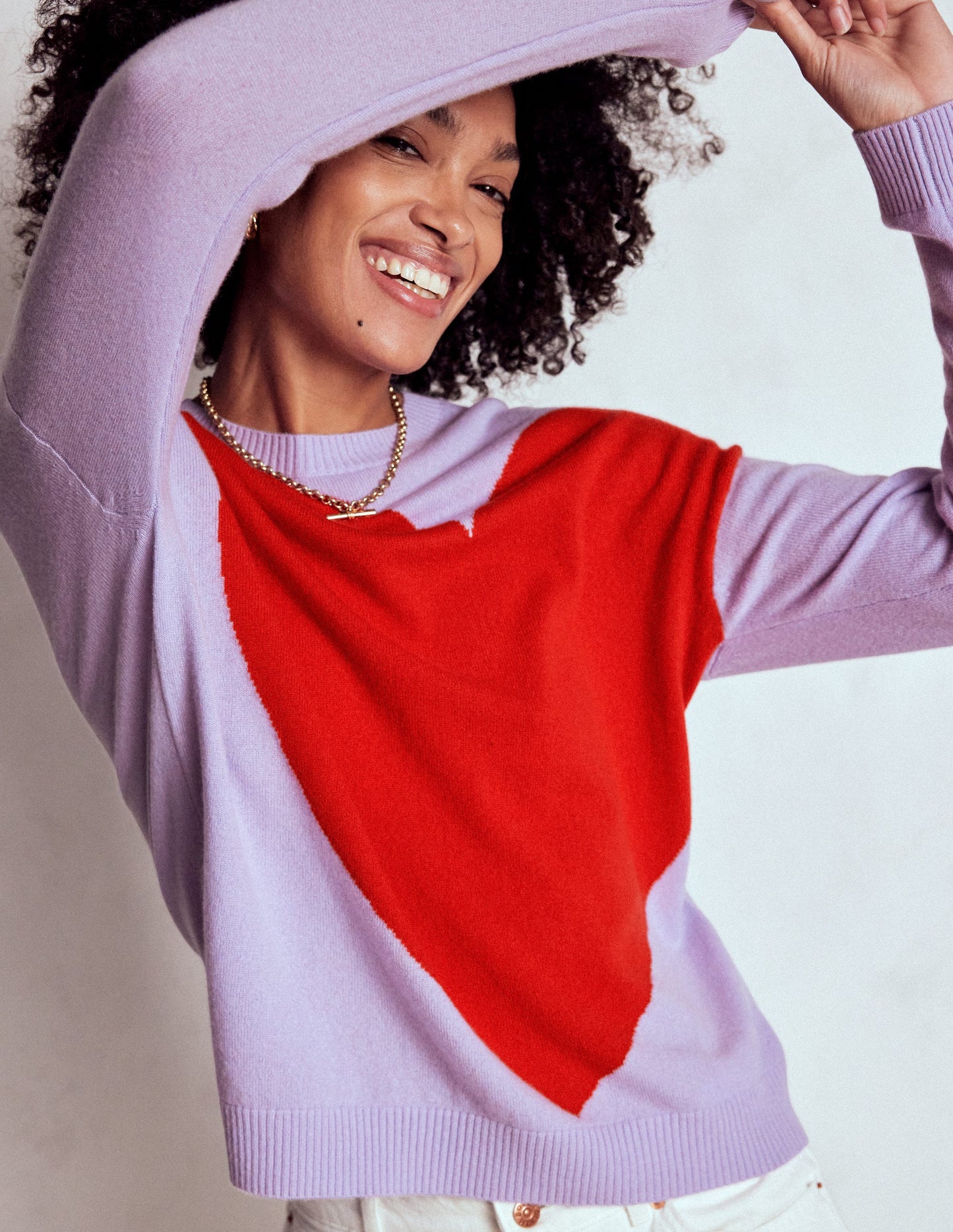Lydia Kaschmirpullover-Violett Herz