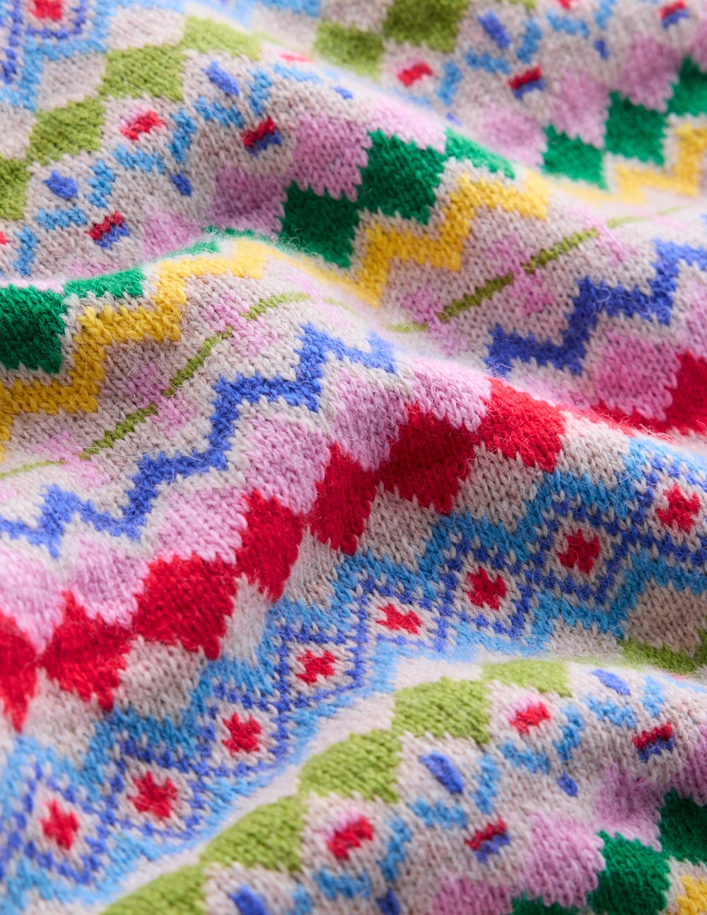 Edie Fair-Isle-Top-Haferbeige Melange, Bunt