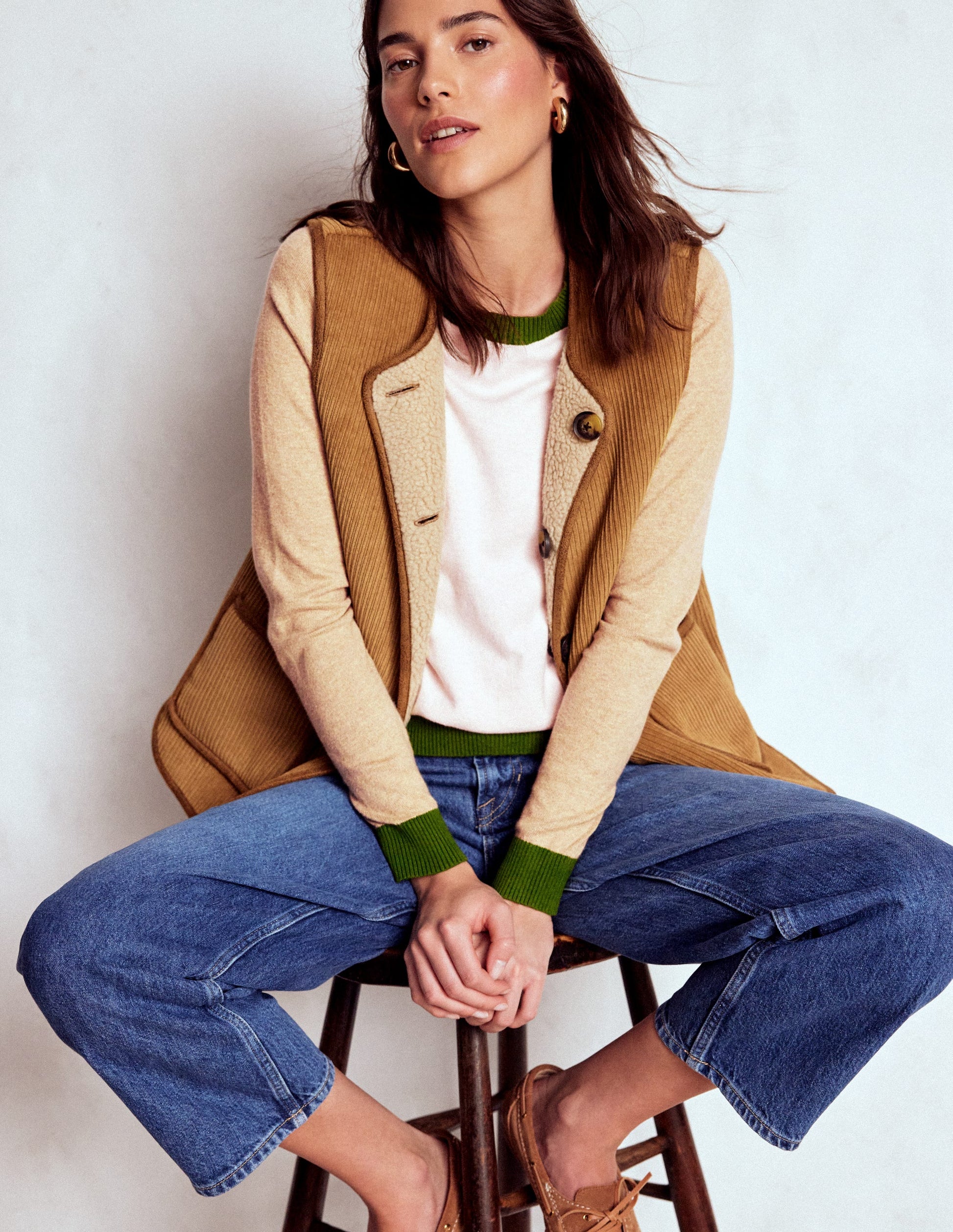 Meg Pullover mit Raglanärmeln-Rosa, Grün Blockfarben-2