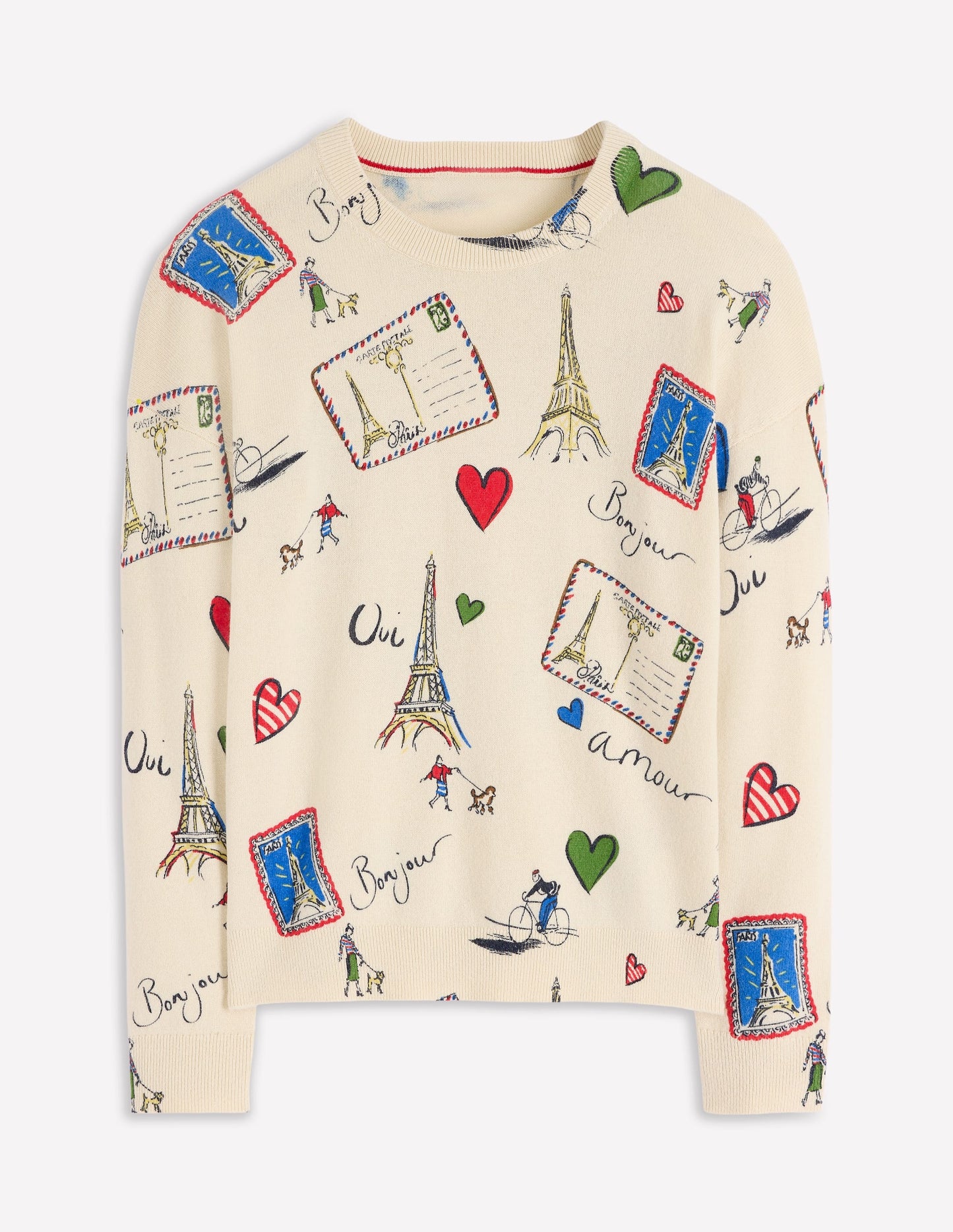 Natasha Novelty Jumper-Ivory, Postcard from Paris