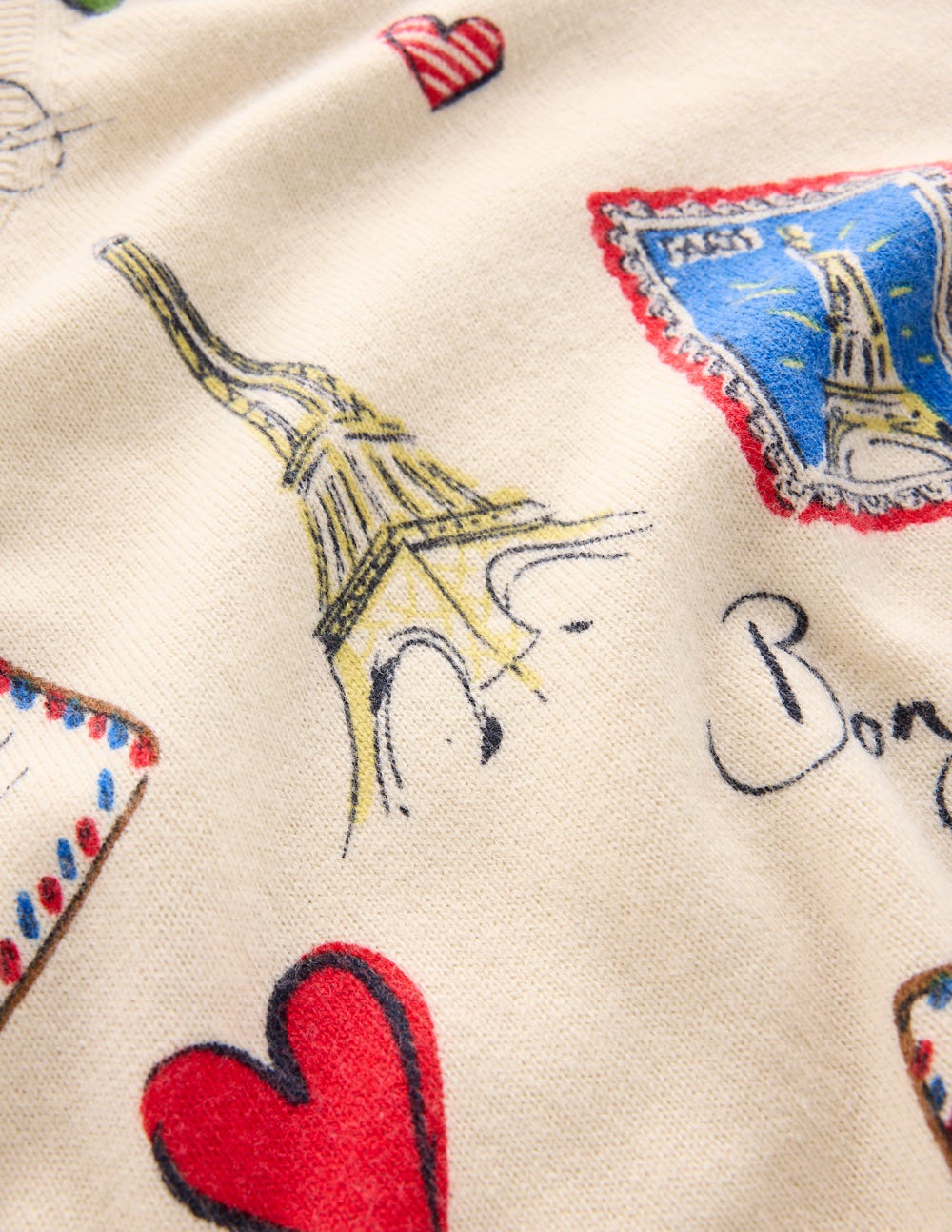 Natasha Novelty Jumper-Ivory, Postcard from Paris