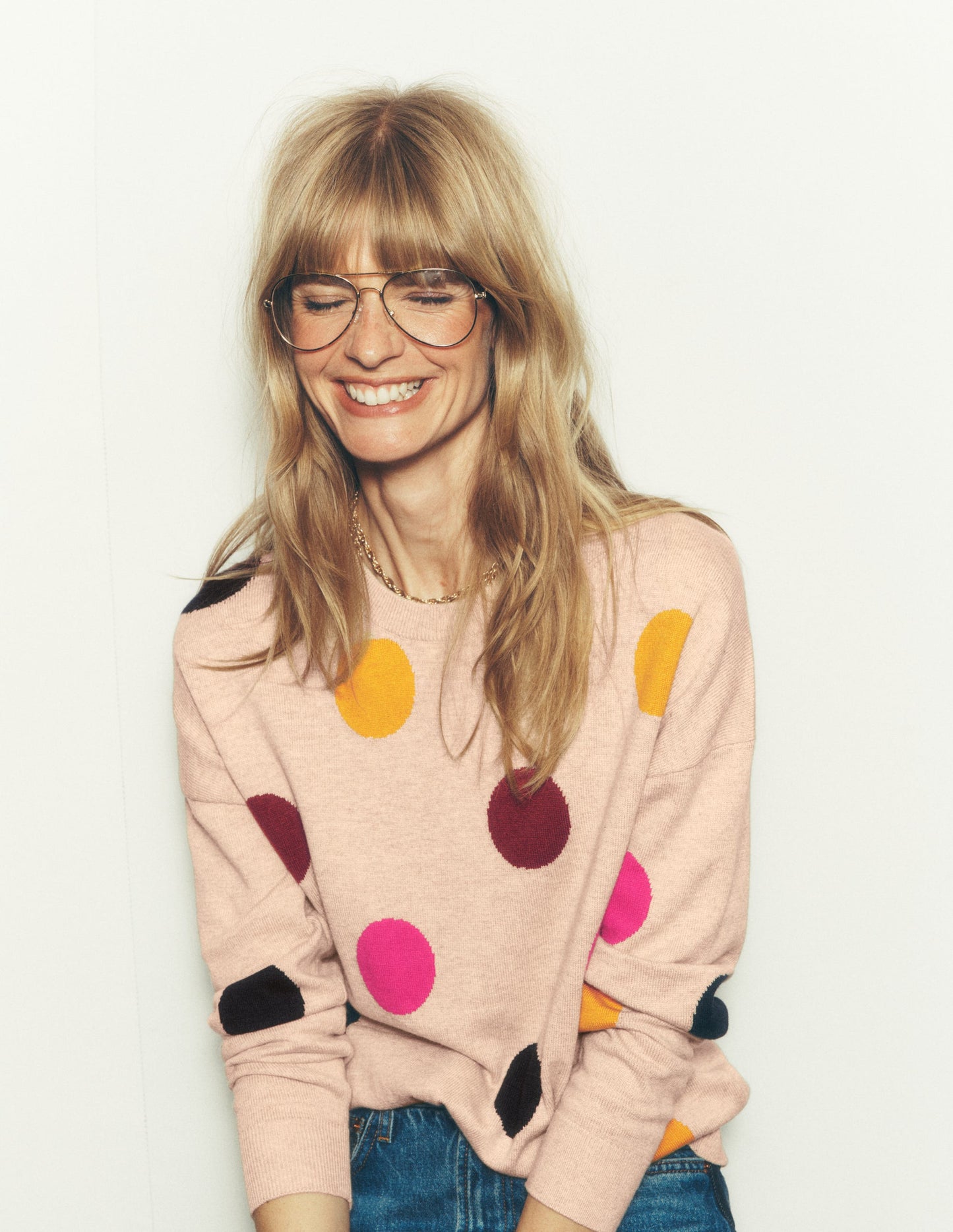Natasha Pullover mit originellem Design-Bunt, Punkte
