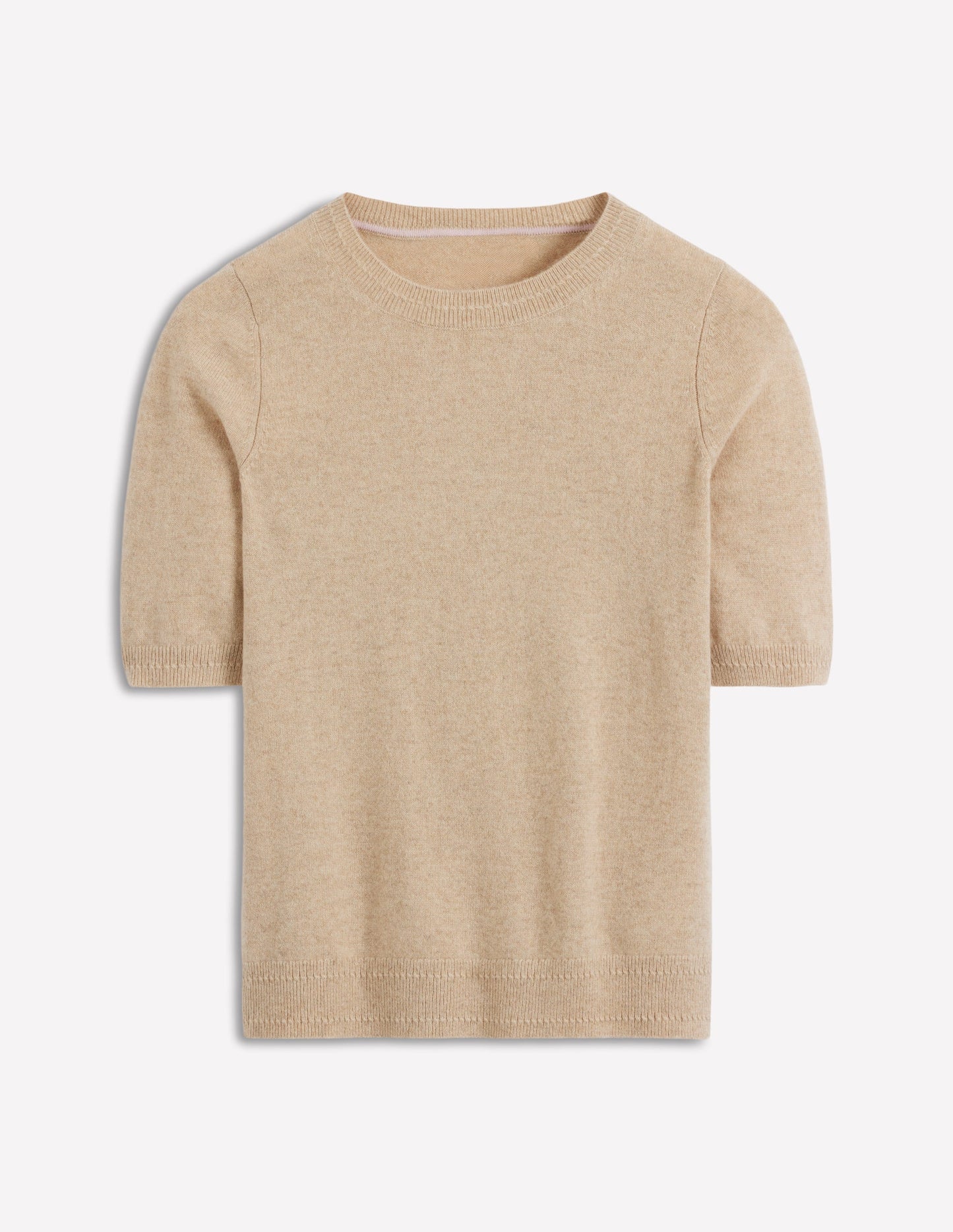 Eva Kaschmir-T-Shirt-Graubraun Meliert