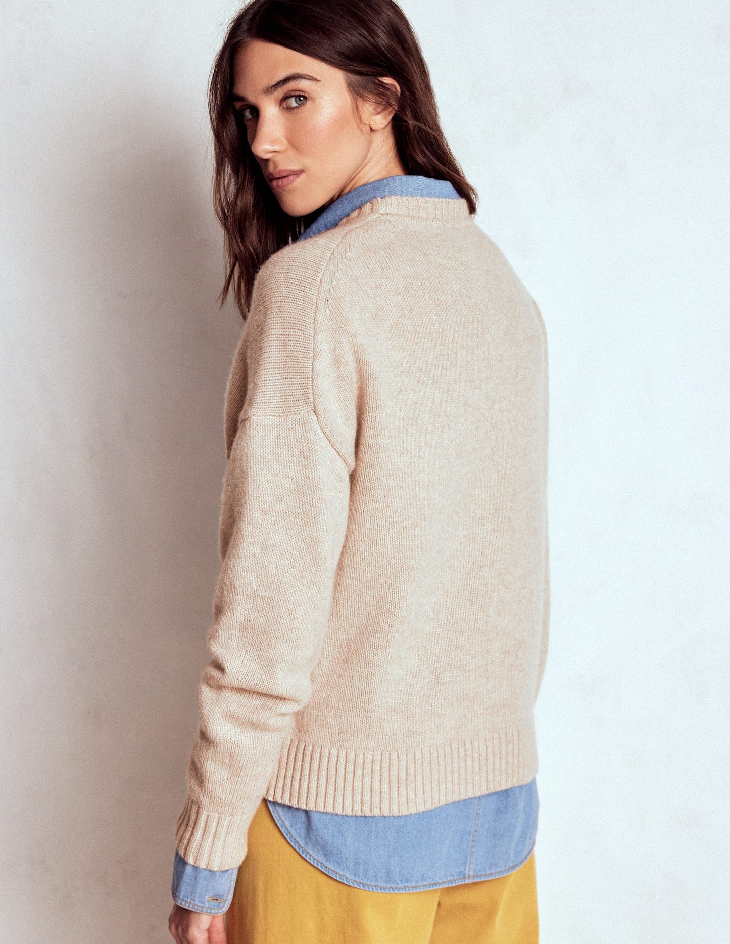 Pull Natalie brodé-Avoine chiné, teckel