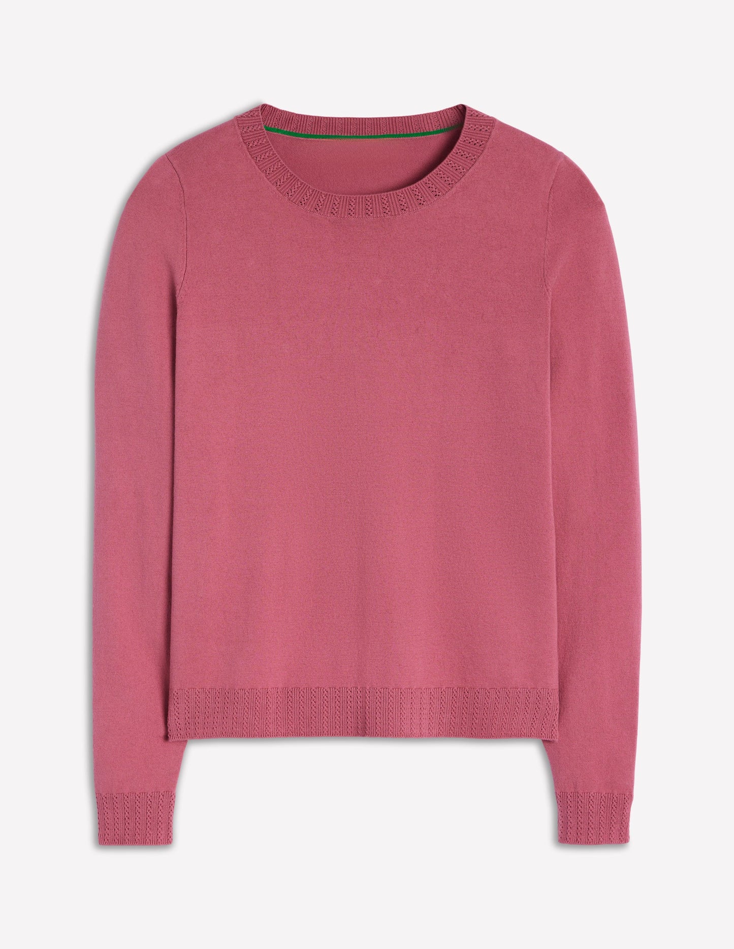 Emilia Baumwollpullover mit Rundhalsausschnitt-Rosa Heide