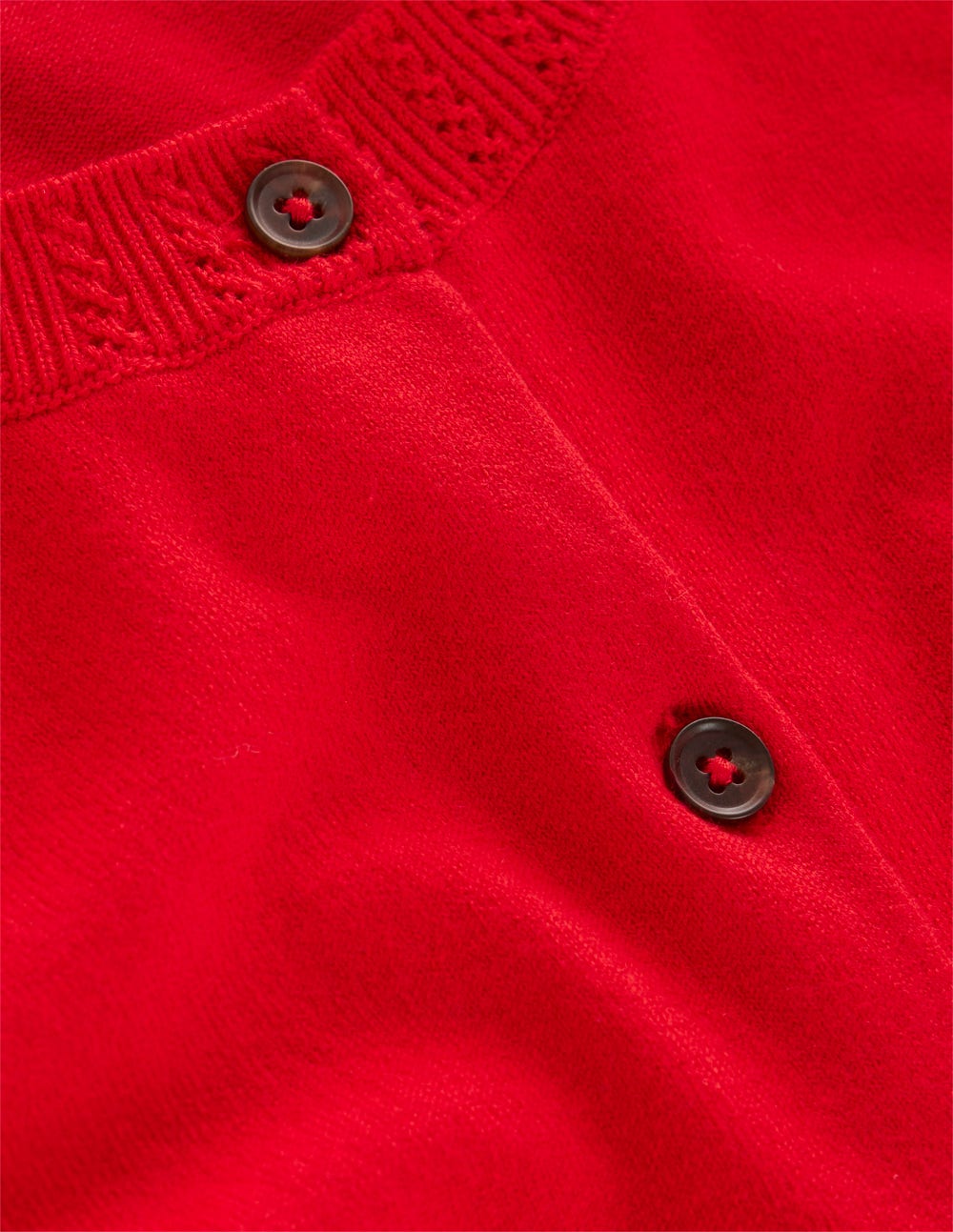 Emilia Baumwollstrickjacke mit Rundhalsausschnitt-Mohnblumenrot