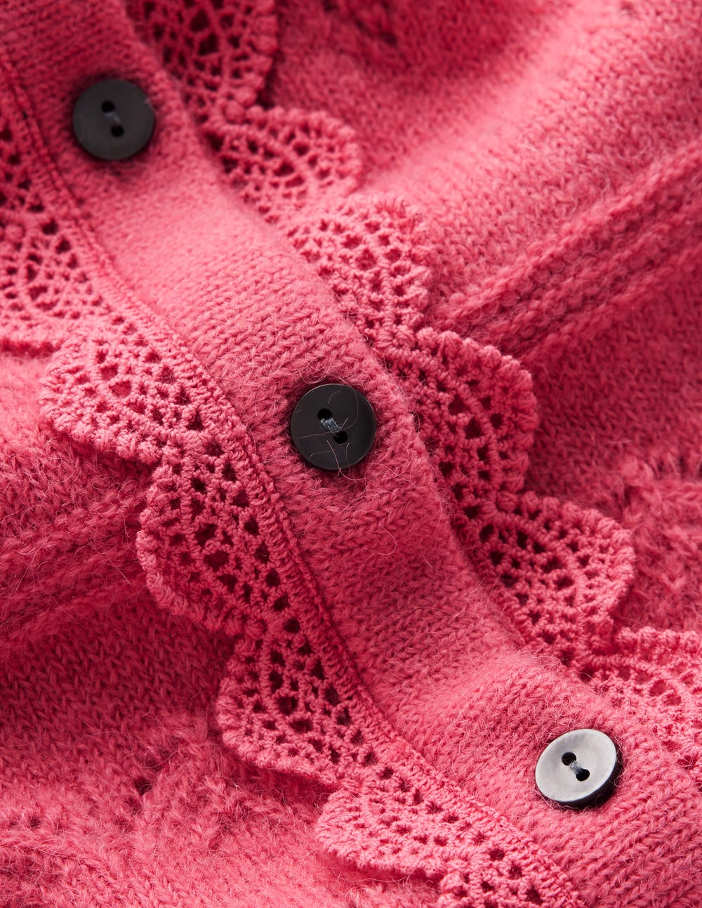 Leticia Strickjacke mit Spitzenbesatz-Animals/Stripe