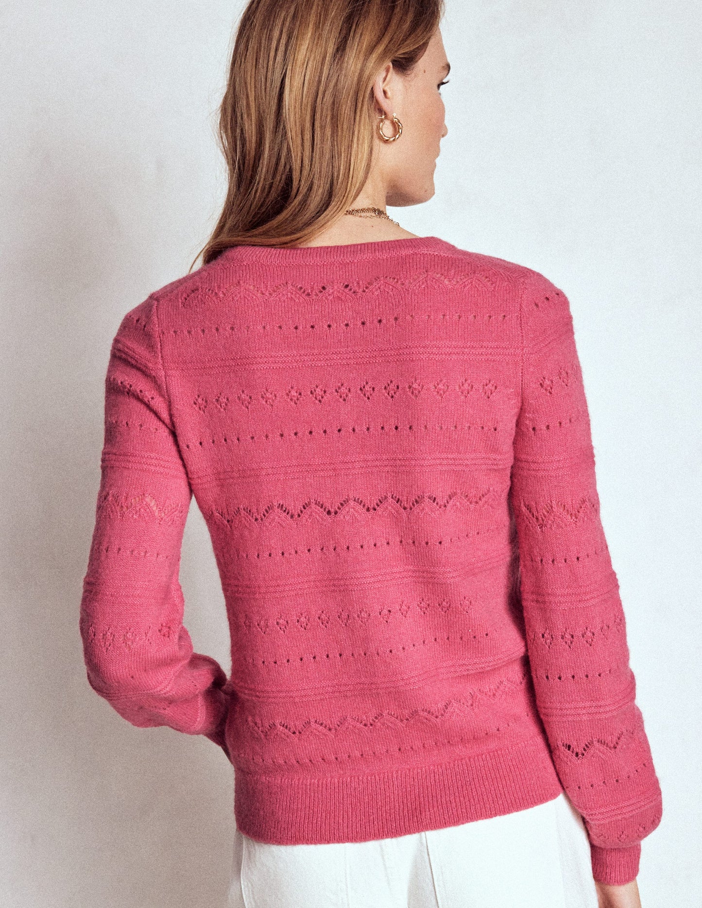 Leticia Strickjacke mit Spitzenbesatz-Animals/Stripe