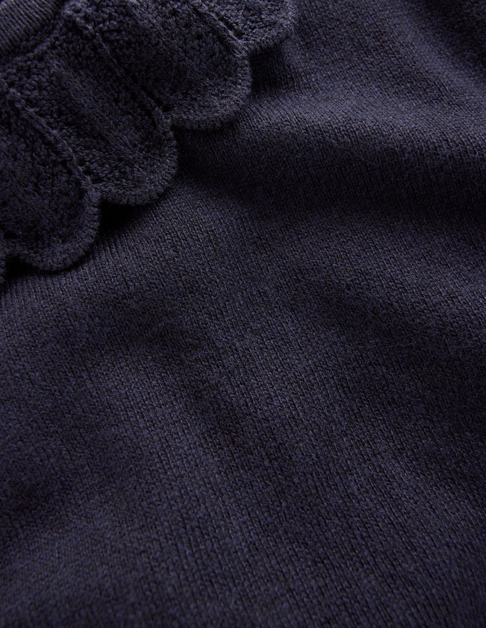 Pull en coton à volants Melina-Bleu marine