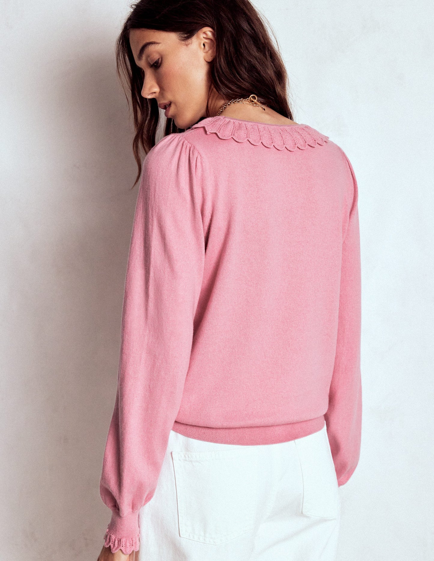 Pull en coton à volants Melina-Rose formica