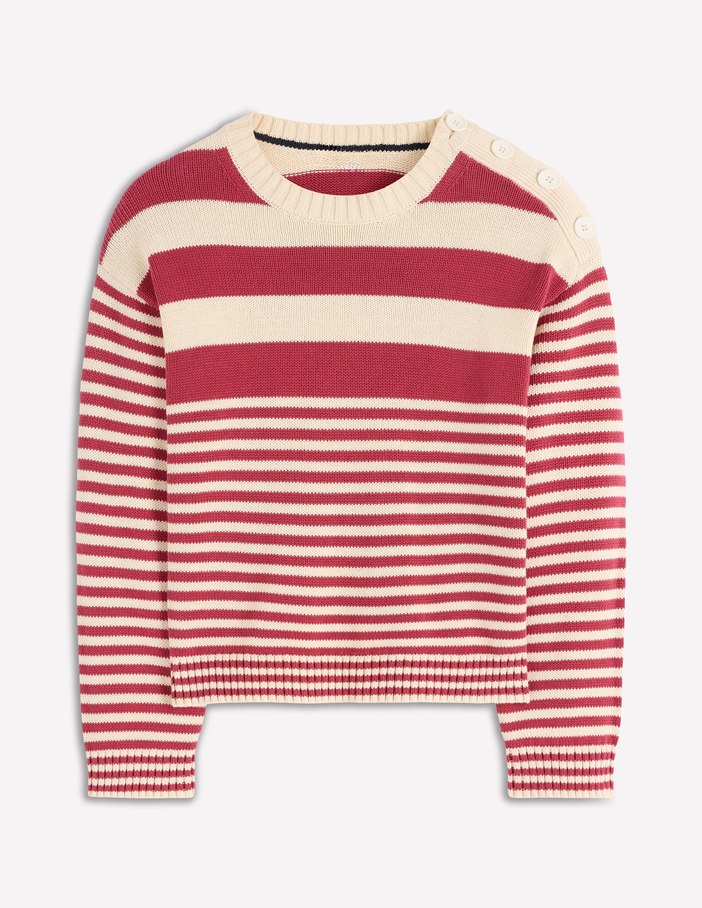 Pull Jemma en coton épais-Ivoire chaud/terracotta