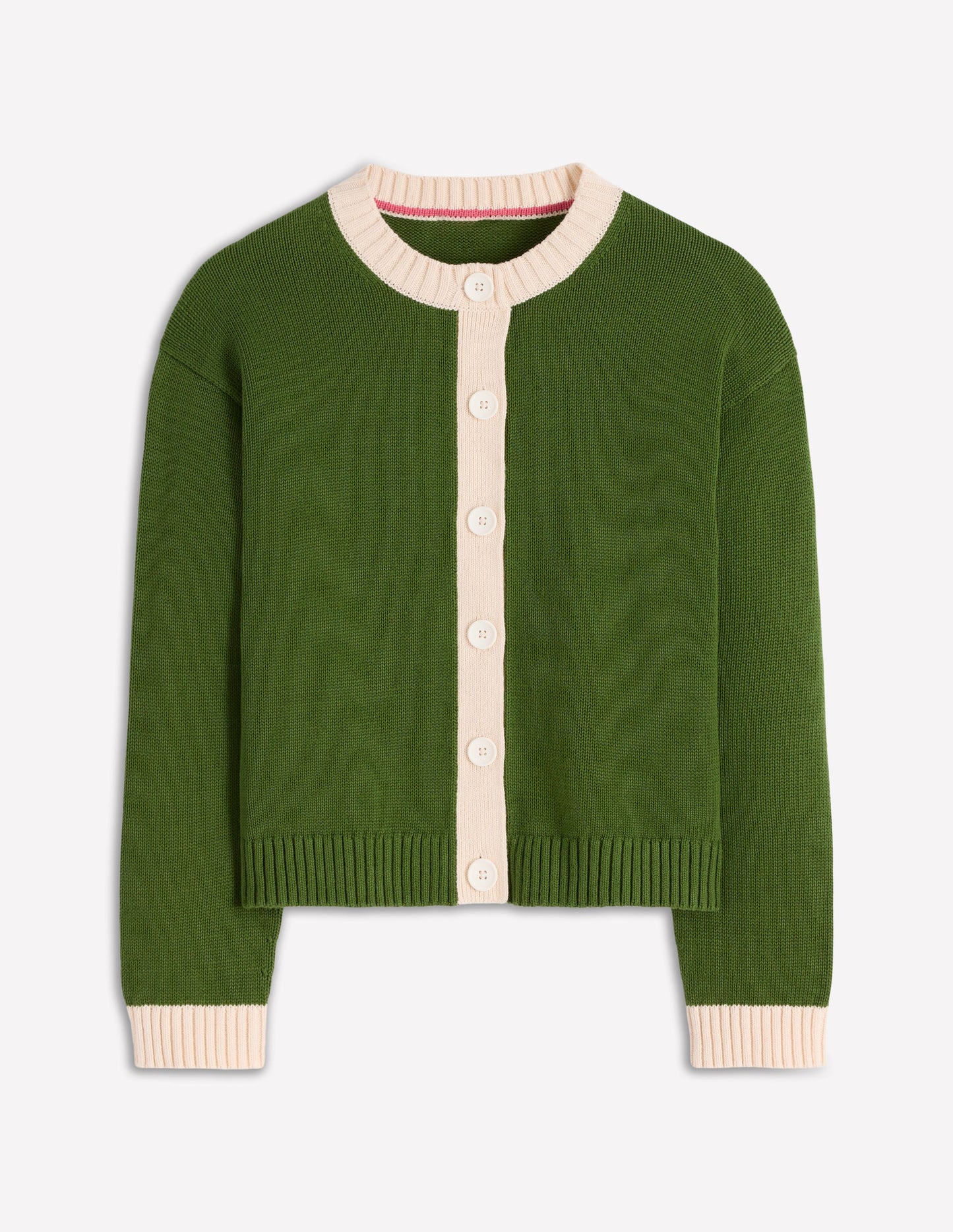 Jemma Breite Baumwollstrickjacke-Promenadengrün