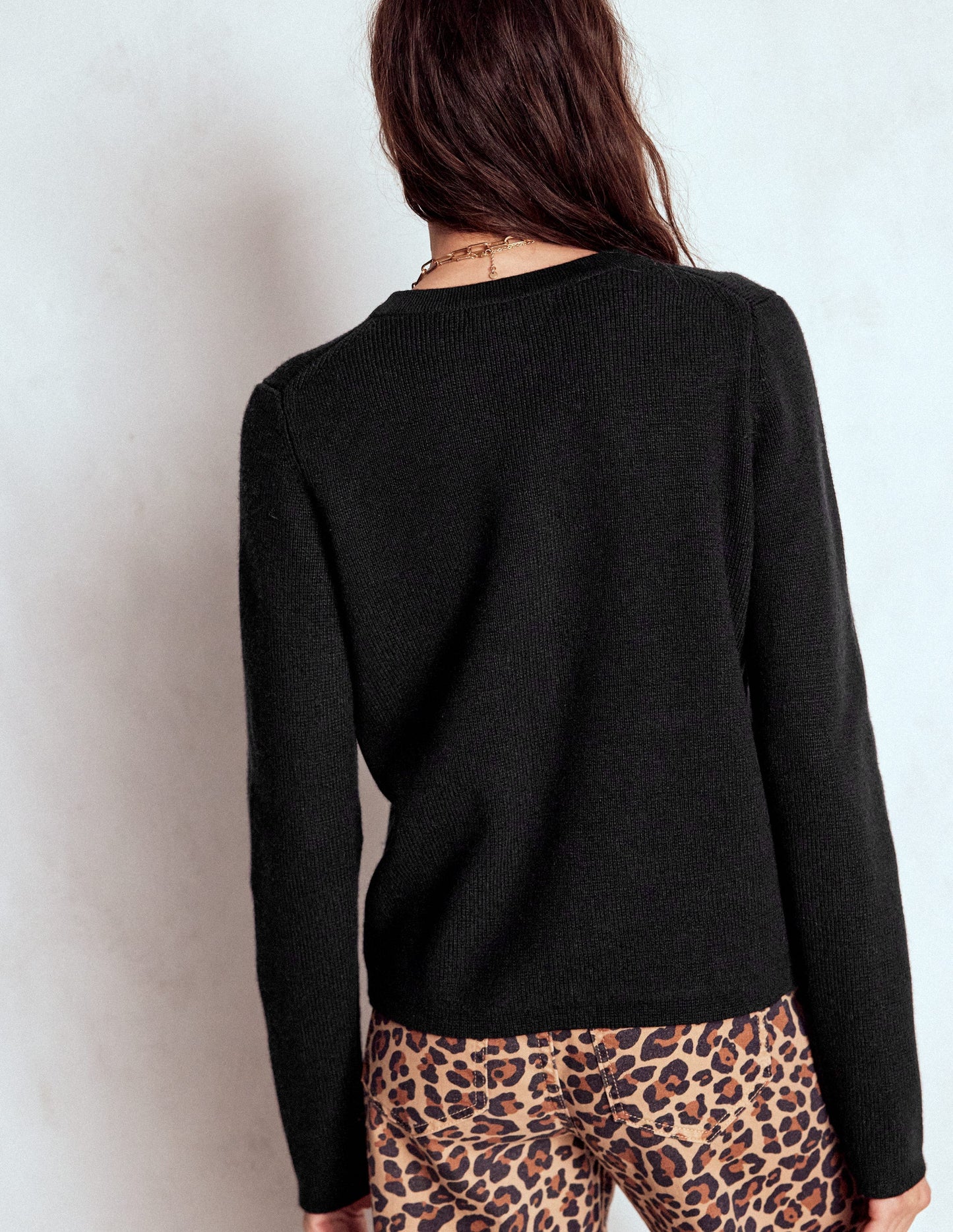 Gilet en maille à nœud-Noir
