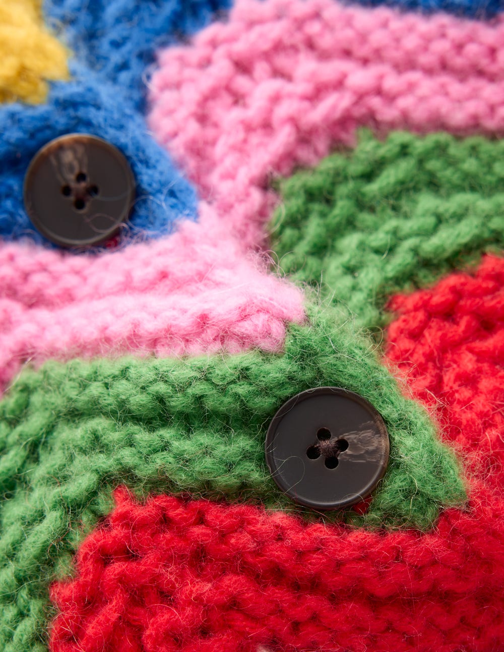 Grobstrickjacke mit Chevronmuster-Bunt, Zickzack