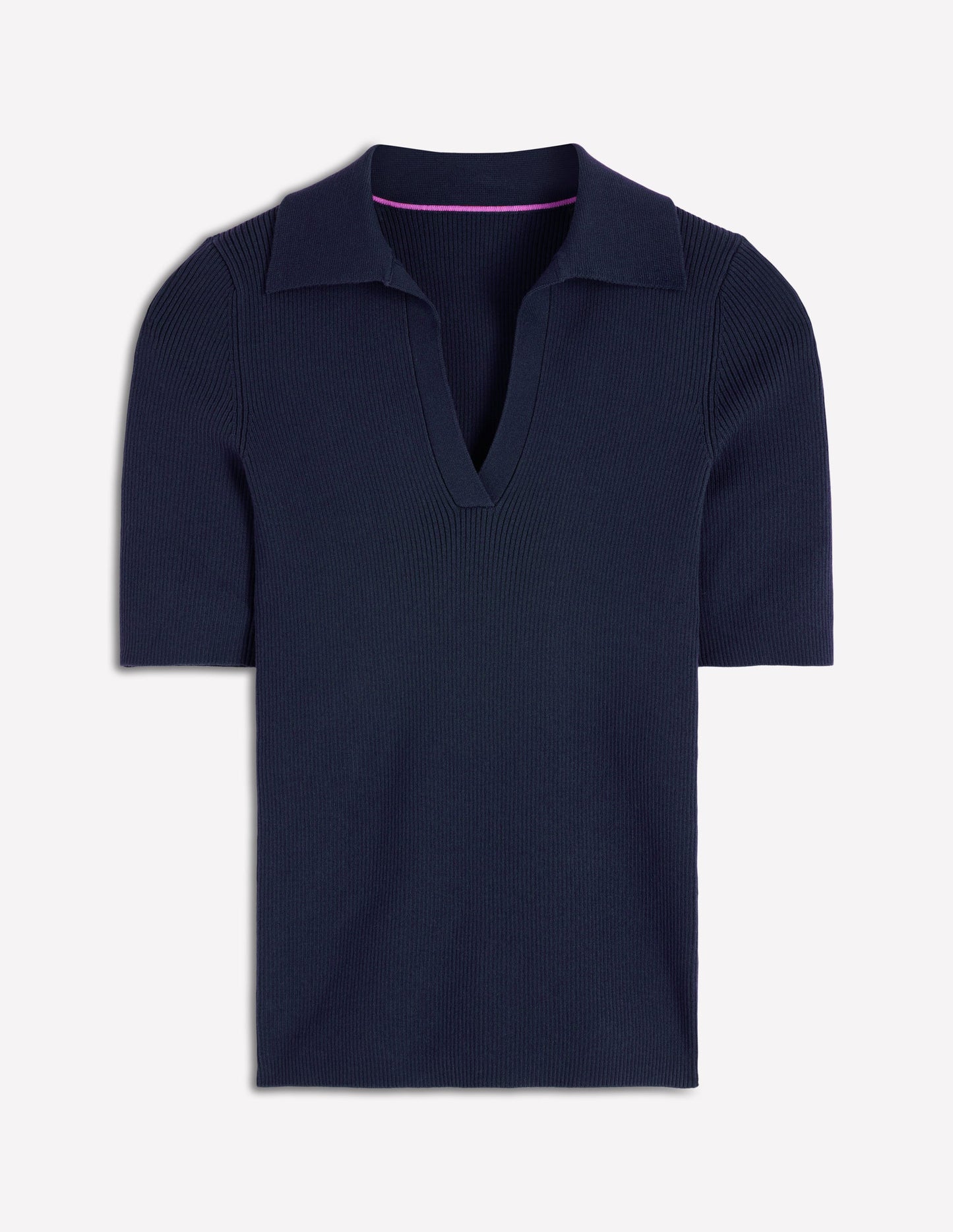 Henley-Shirt aus Rippstrick-Marineblau