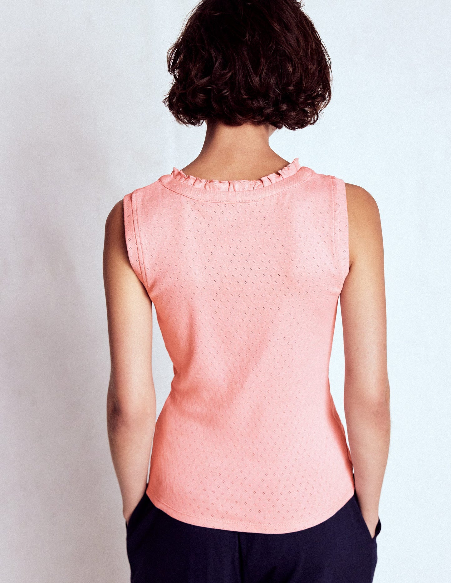 Jersey Henley-Schlafanzugoberteil-Hellrosa Meliert