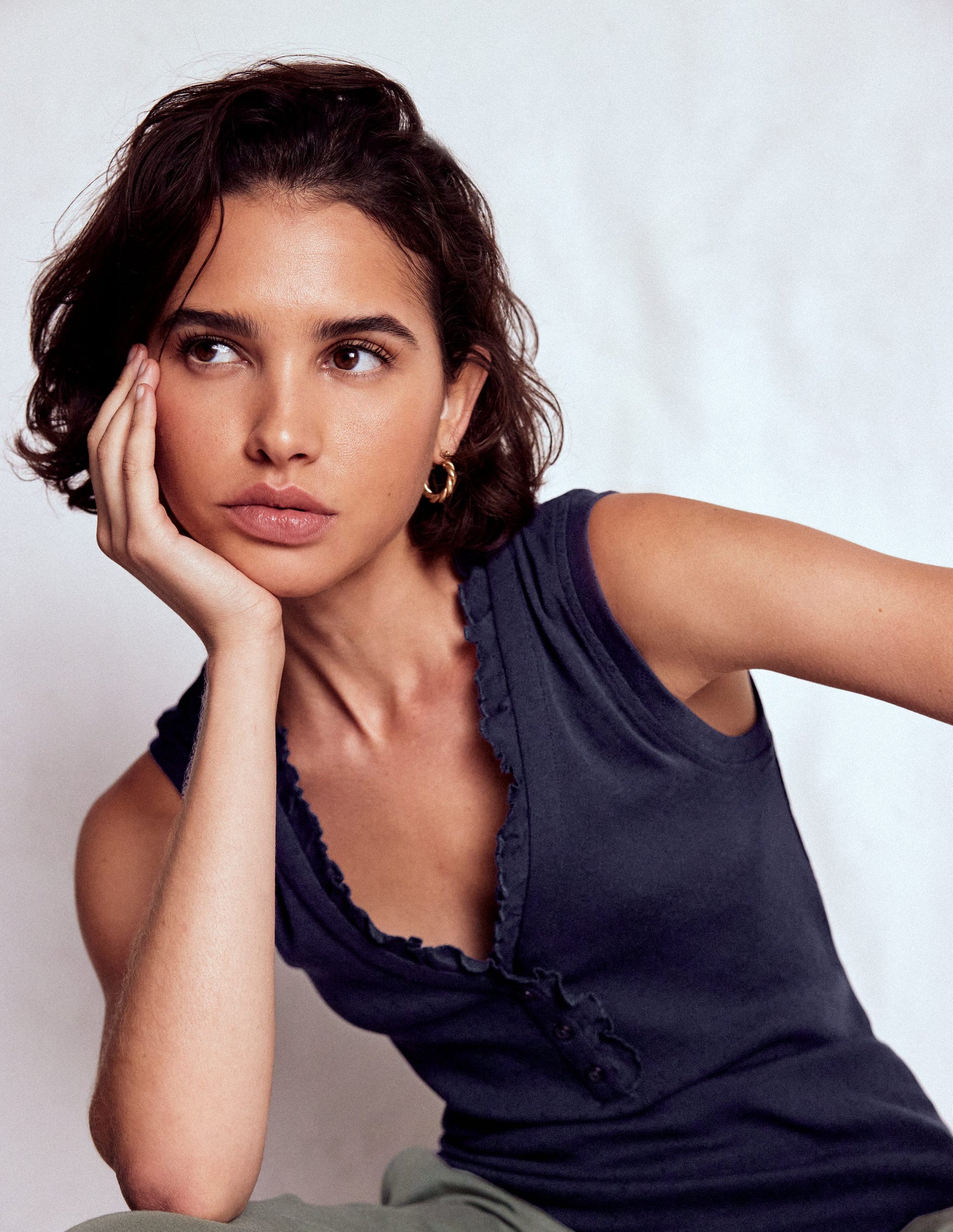 Jersey Henley-Schlafanzugoberteil-Blau-4