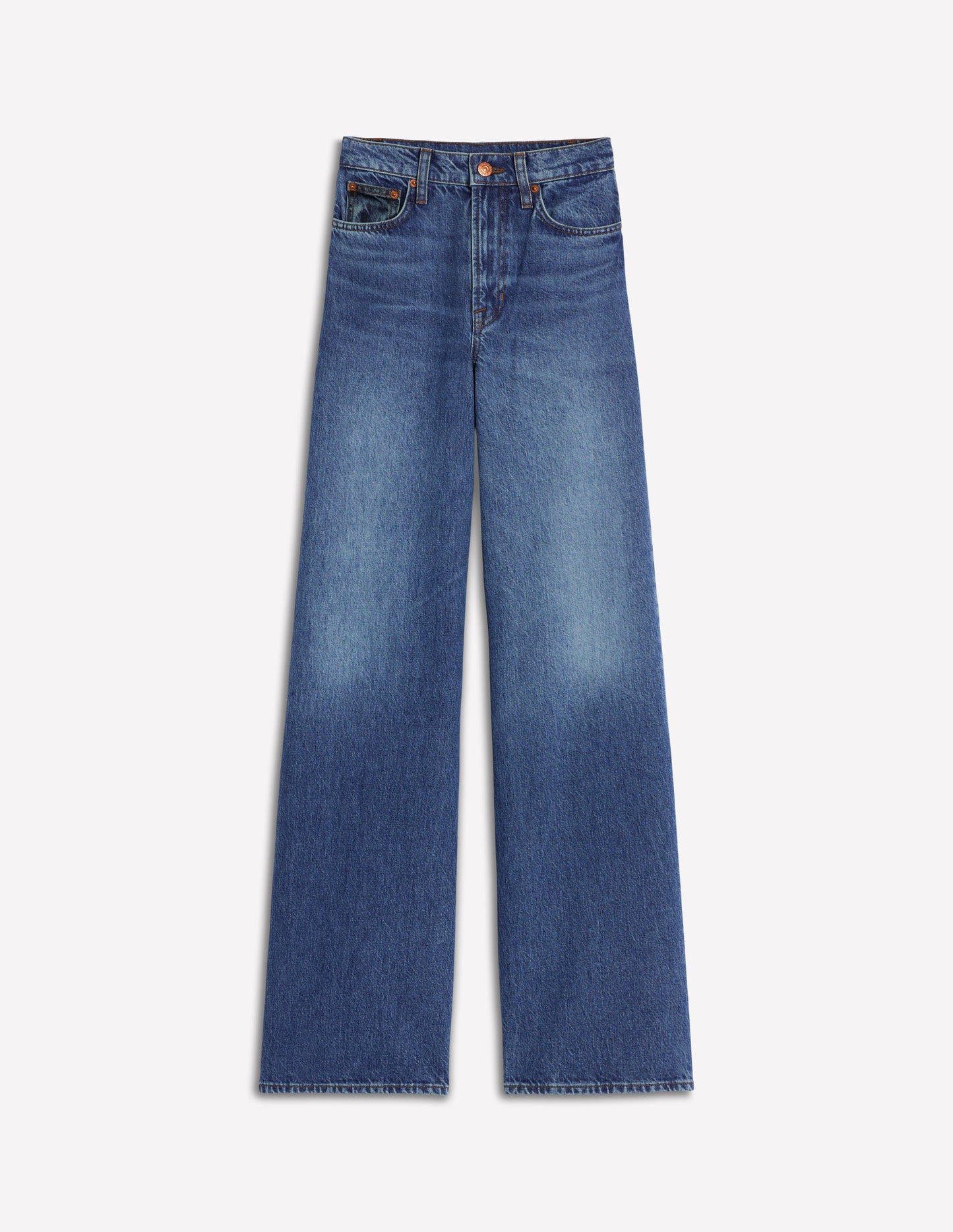 Hoch geschnittene Jeans mit weitem Bein-Mustermix