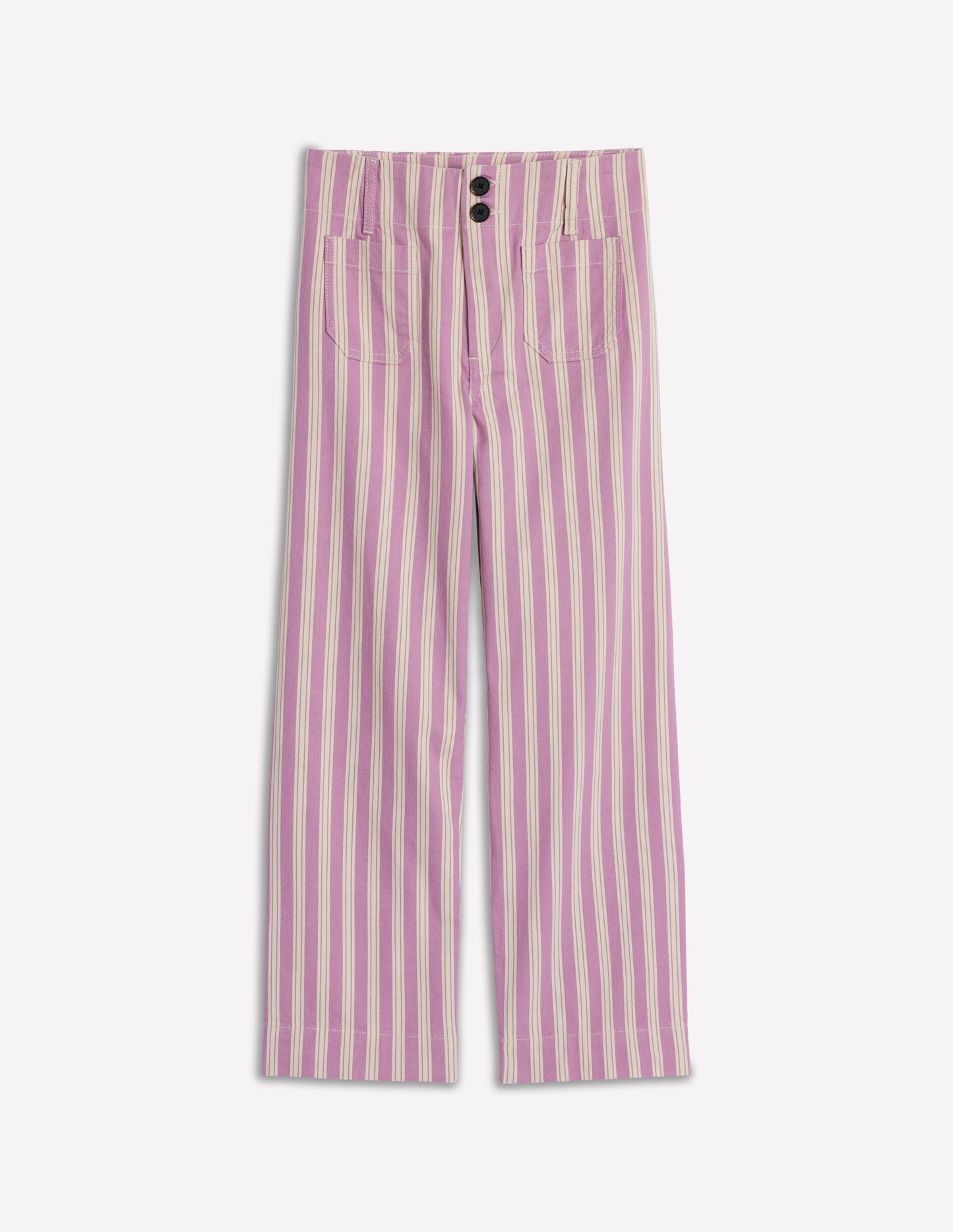 Primrose Hose mit aufgesetzten Taschen-Flieder Tram-Streifen