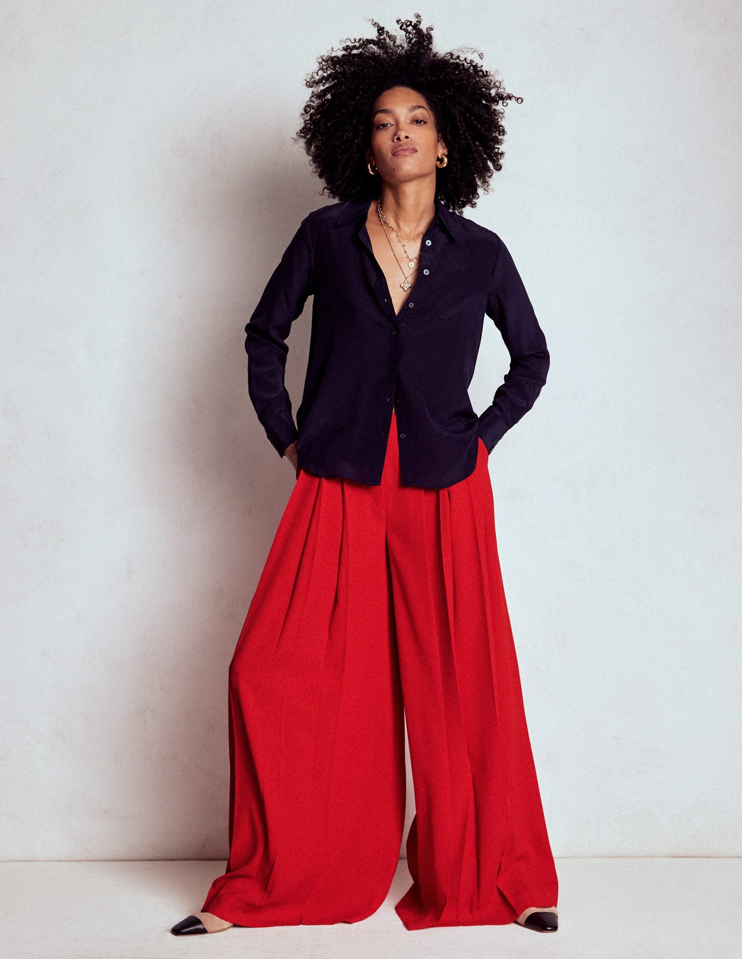 Regent Hose mit weitem Bein-Mohnblumenrot