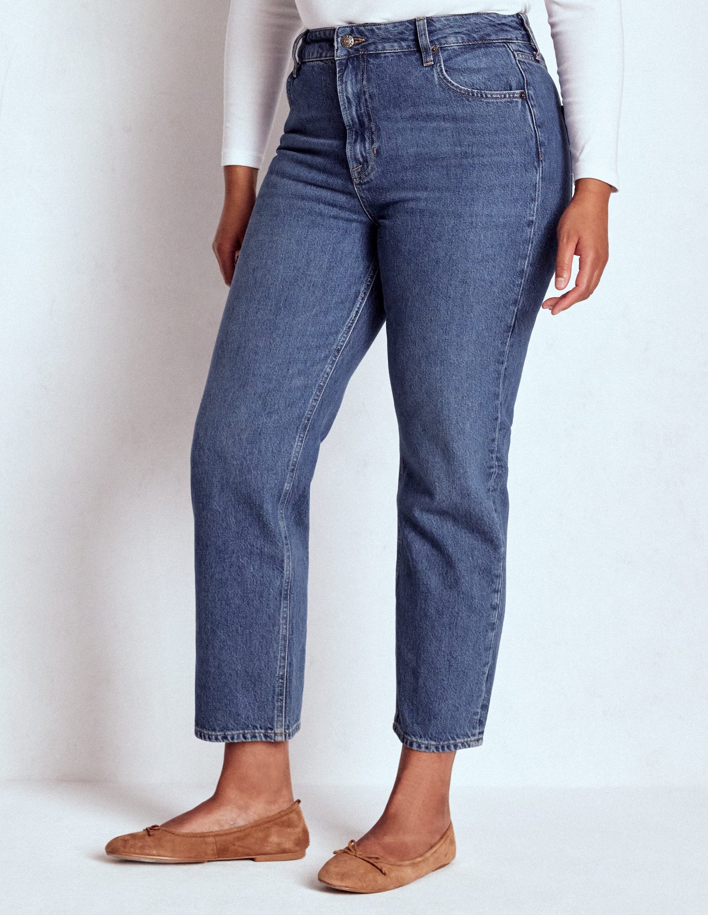 Feste Jeans mit hohem Bund und geradem Bein-Beatnik Red