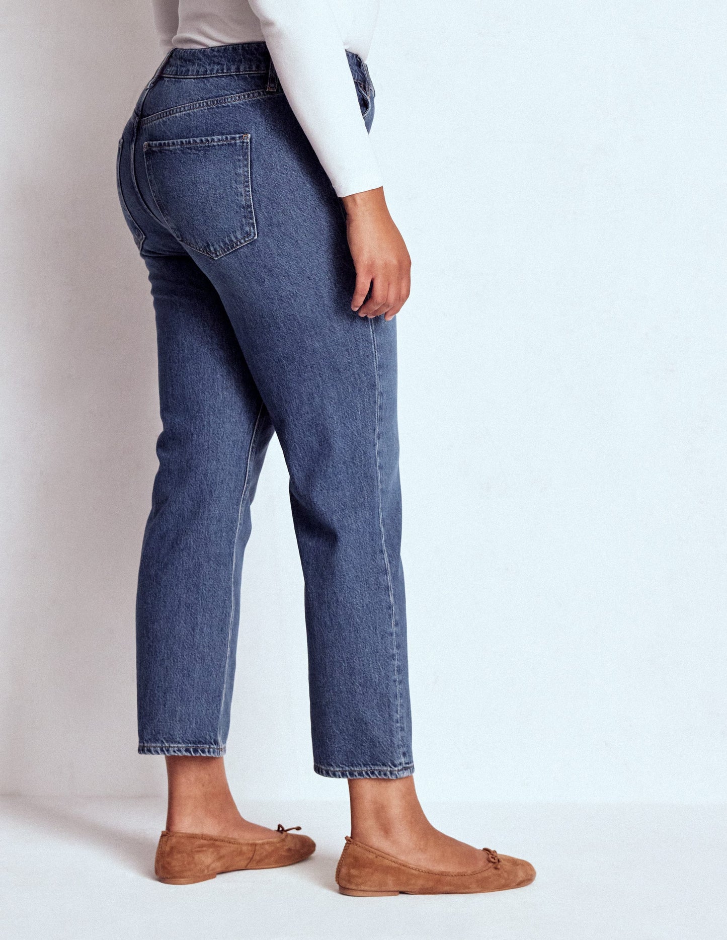 Feste Jeans mit hohem Bund und geradem Bein-Beatnik Red
