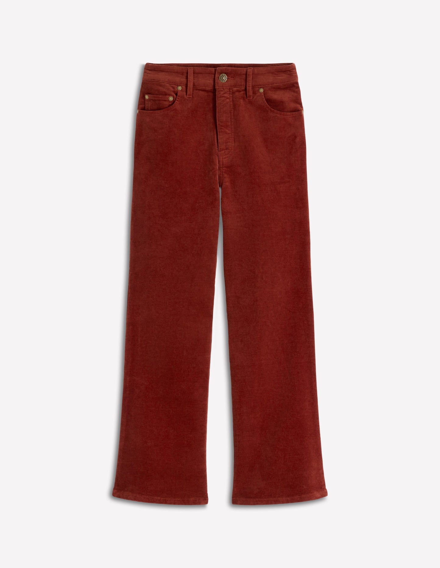 Ausgestellte Cord-Jeans im Five-Pocket-Design-Ziegelstein