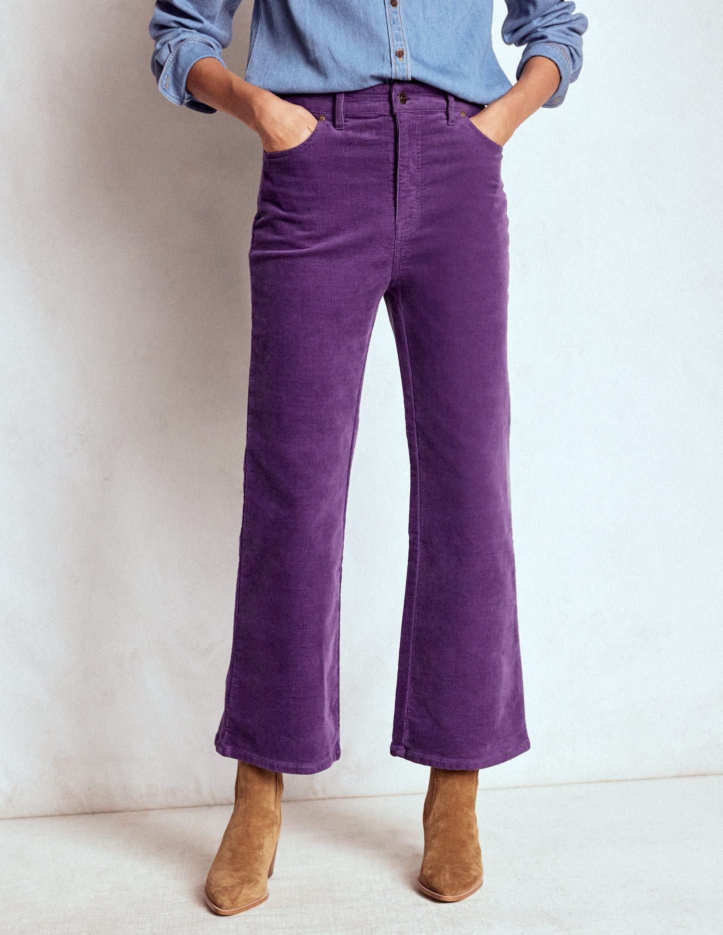 Ausgestellte Cord-Jeans im Five-Pocket-Design-Mystisches Violett