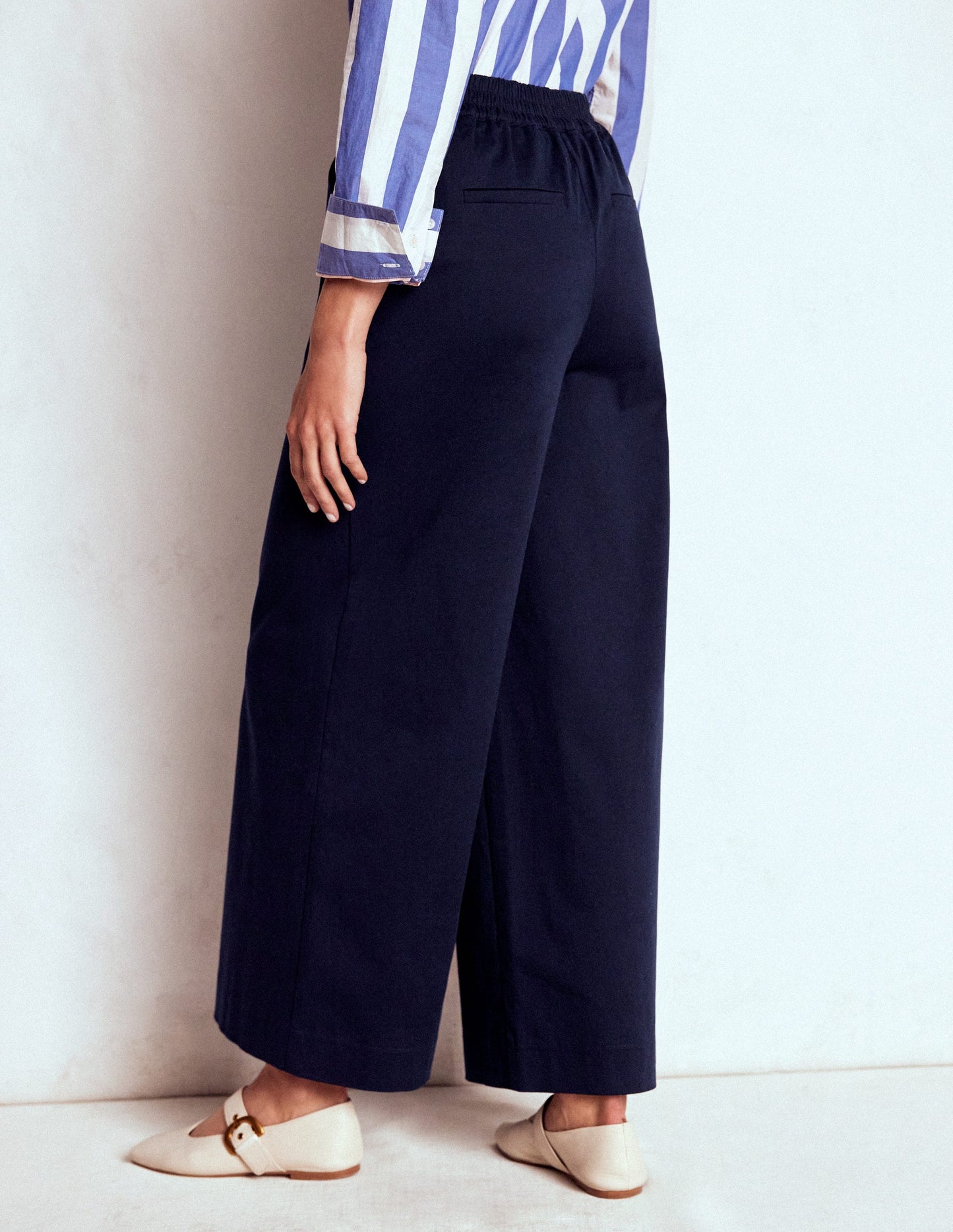 Verkürzte Hose zum Hineinschlüpfen-Marineblau