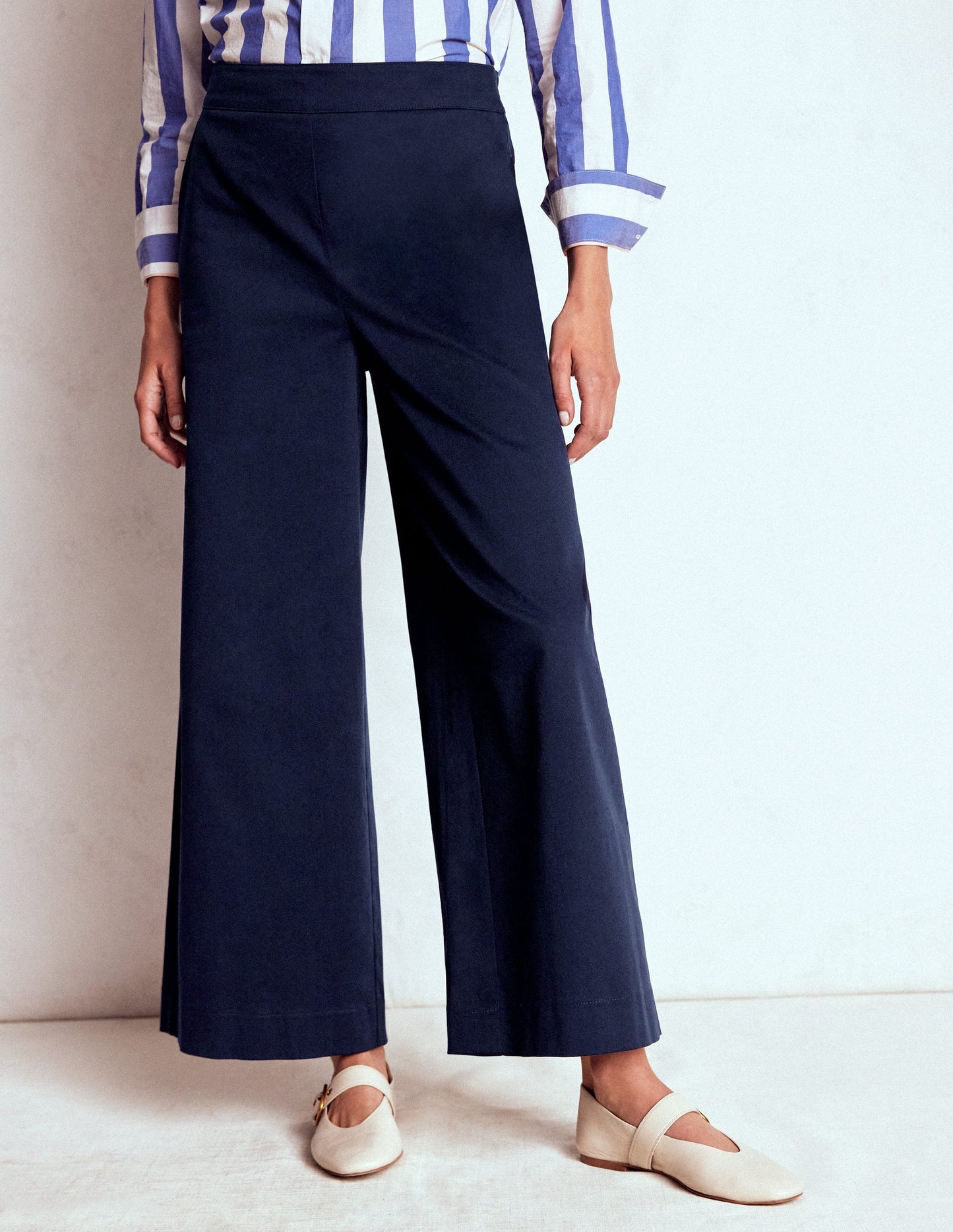 Verkürzte Hose zum Hineinschlüpfen-Marineblau